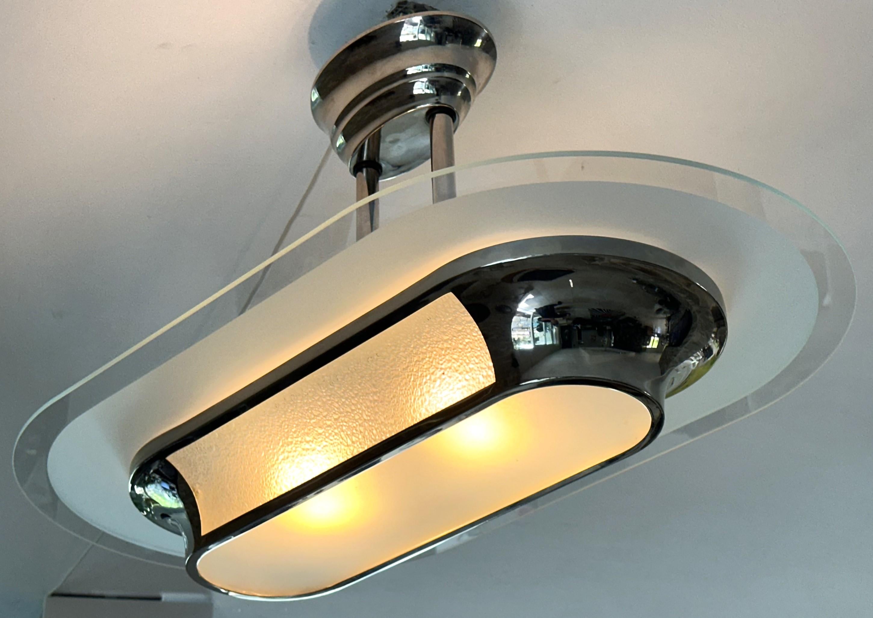 Art Deco Chandelier Petitot, France 1935 For Sale 5