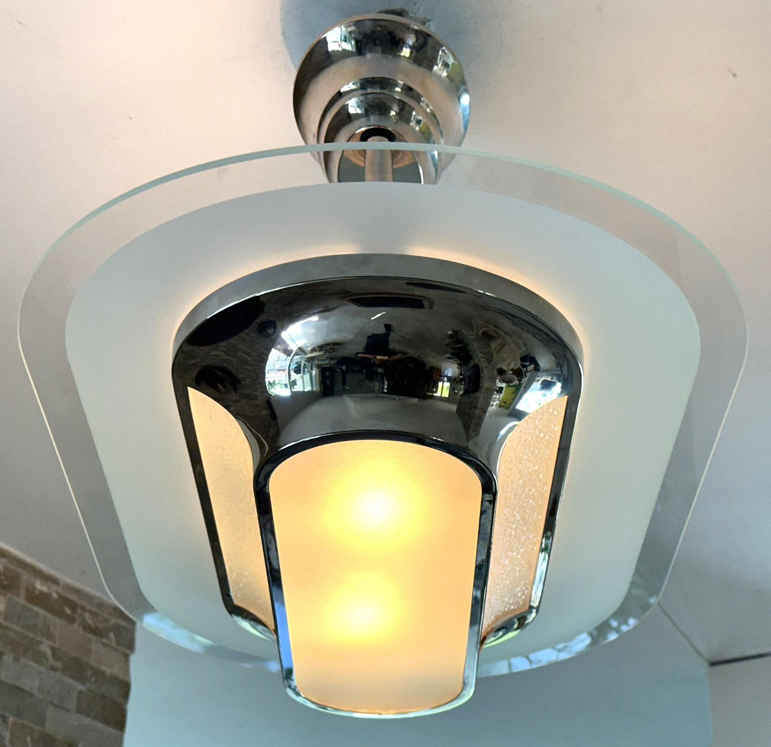 Art Deco Chandelier Petitot, France 1935 For Sale 6