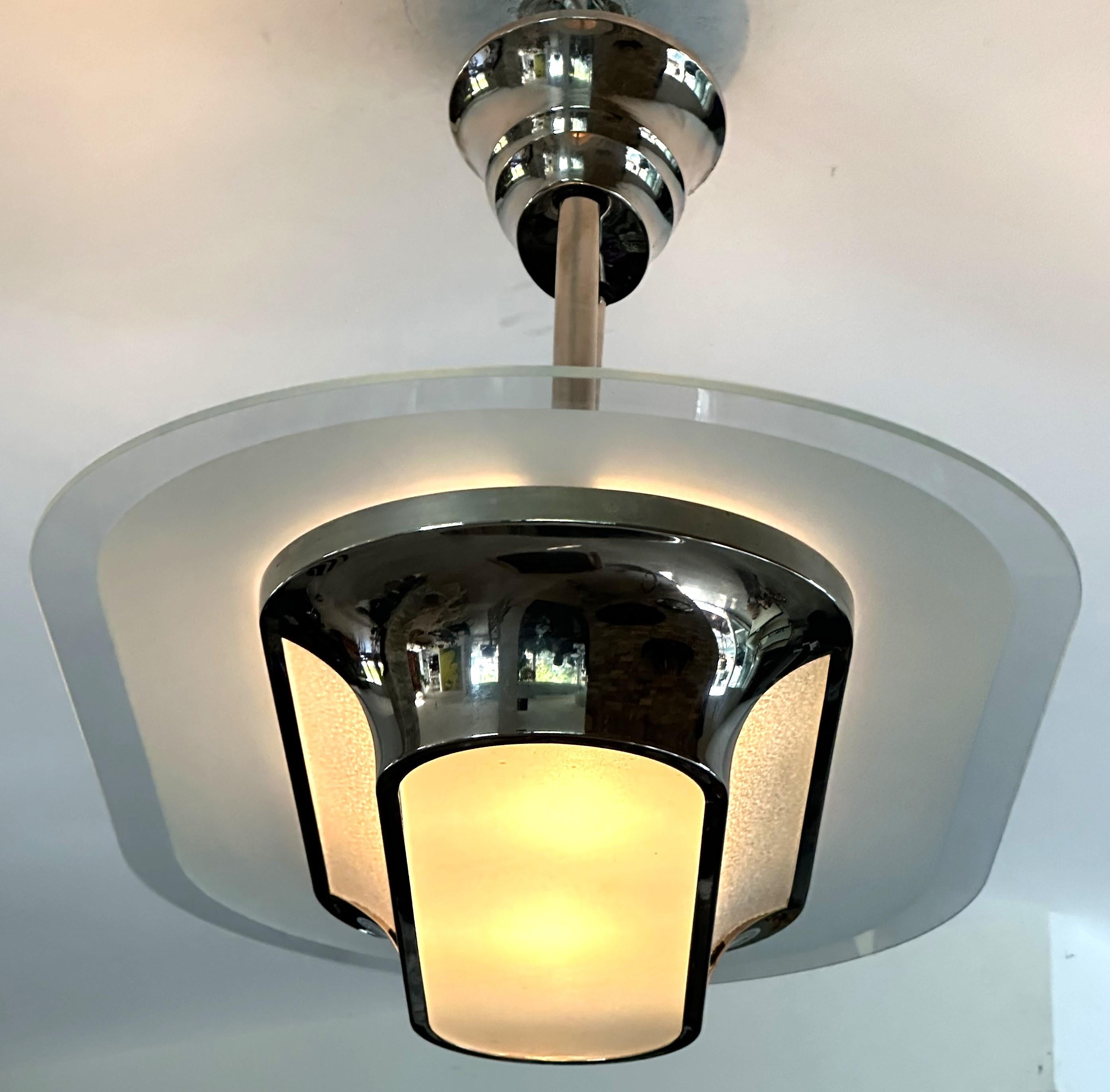 Art Deco Chandelier Petitot, France 1935 For Sale 7