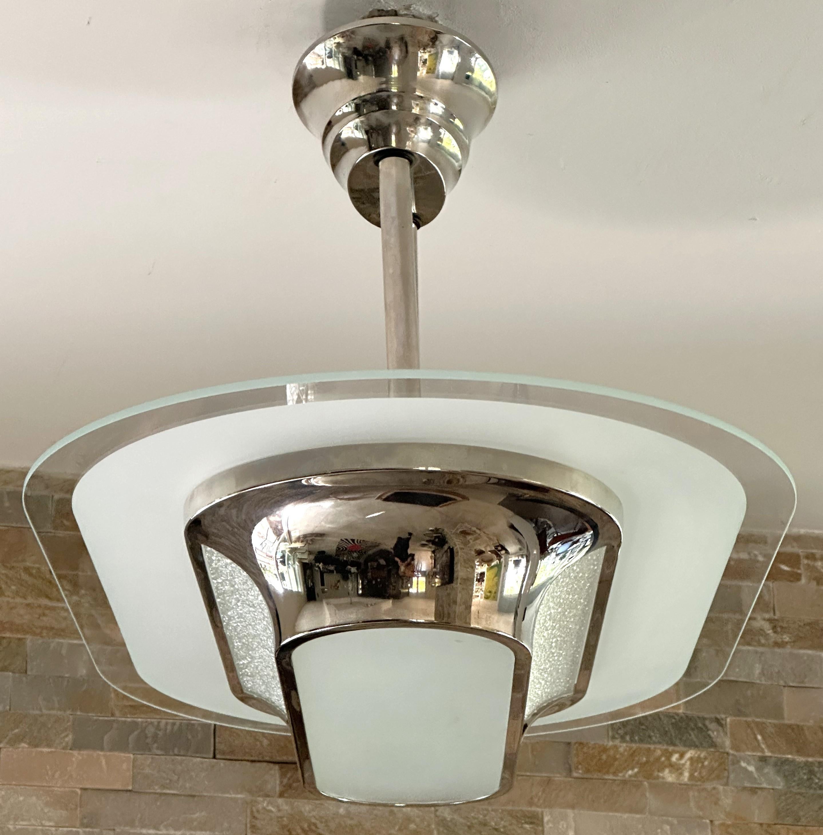 Art Deco Chandelier Petitot, France 1935 For Sale 9