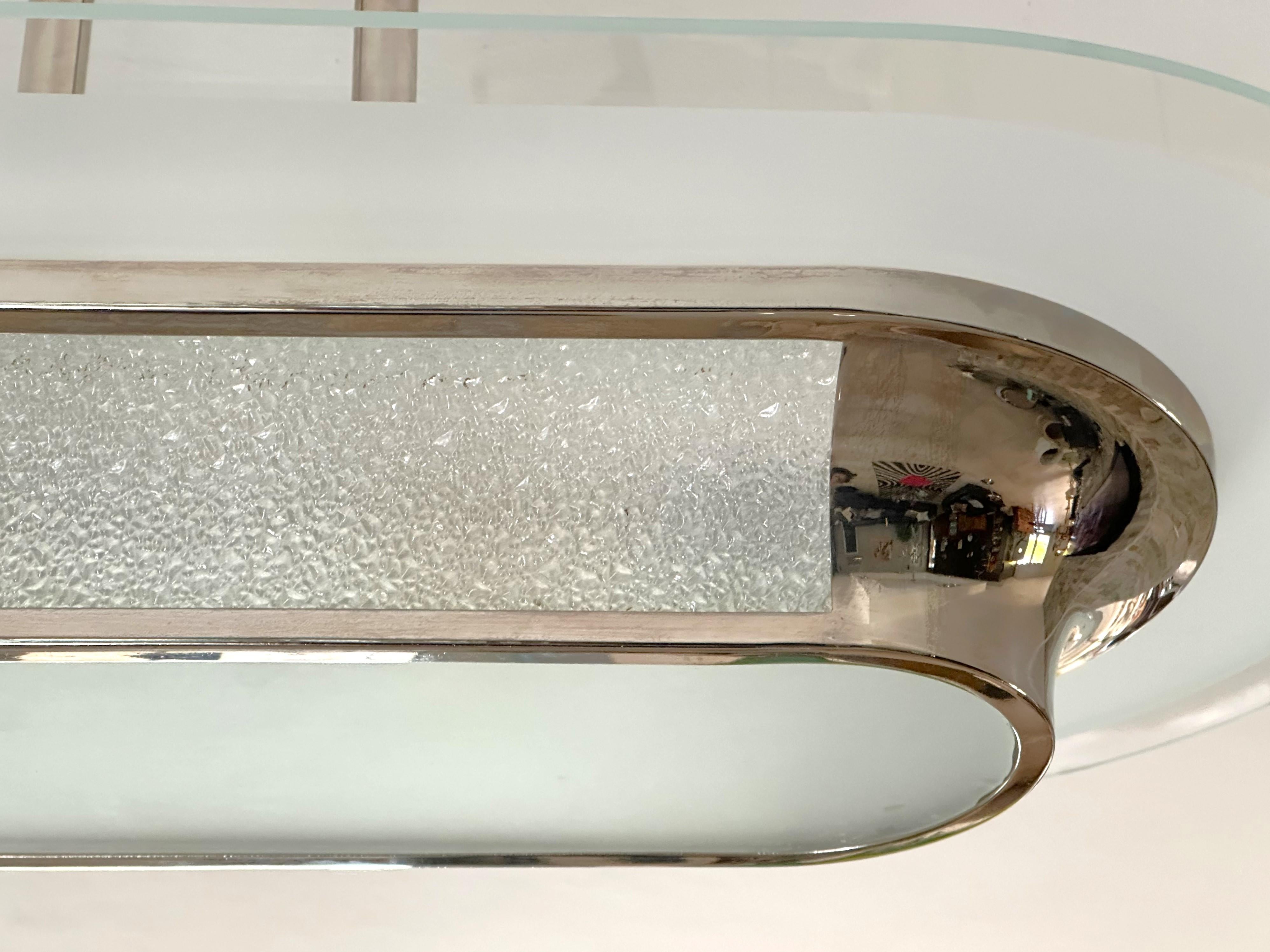 Art Glass Art Deco Chandelier Petitot, France 1935 For Sale