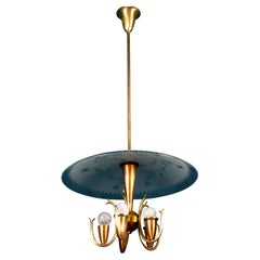 Art Deco Chandelier Pietro Chiesa Style for Fontana Arte, Italy, 1940