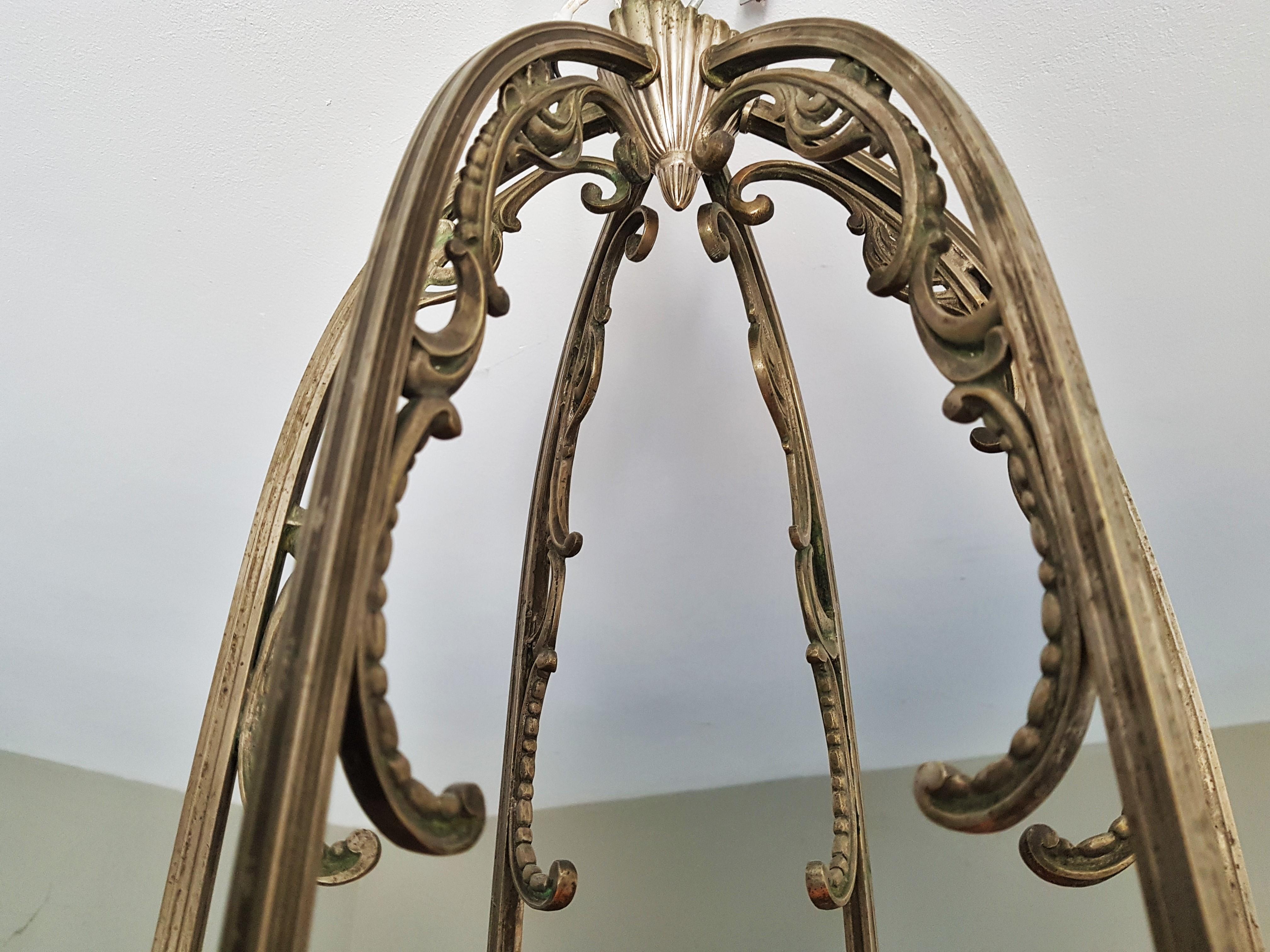 Art Deco Chandelier Signed Degue, France, 1925 In Good Condition In Saarbruecken, DE