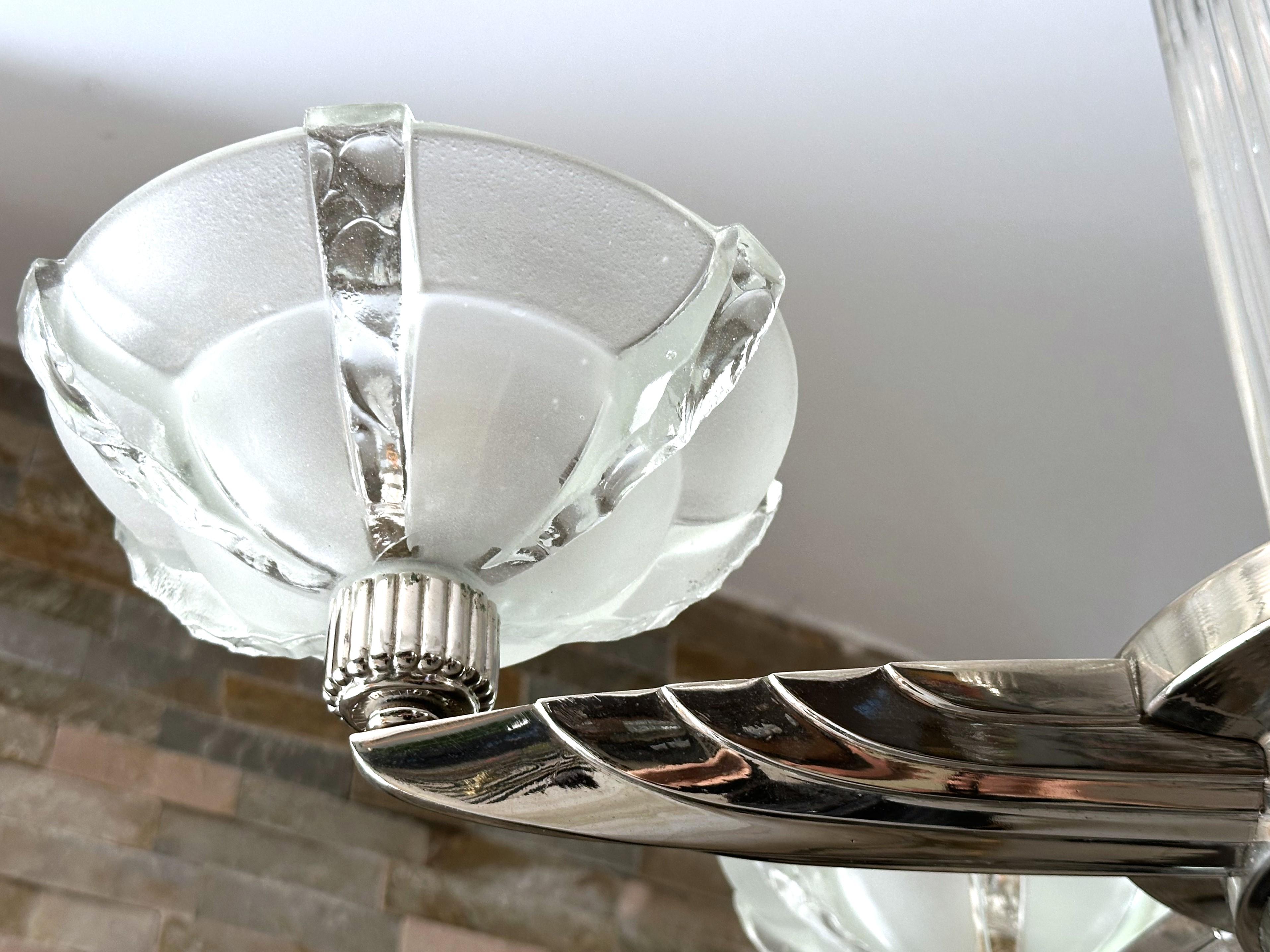 Lustre Art déco signé Petitot, France 1935 en vente 6