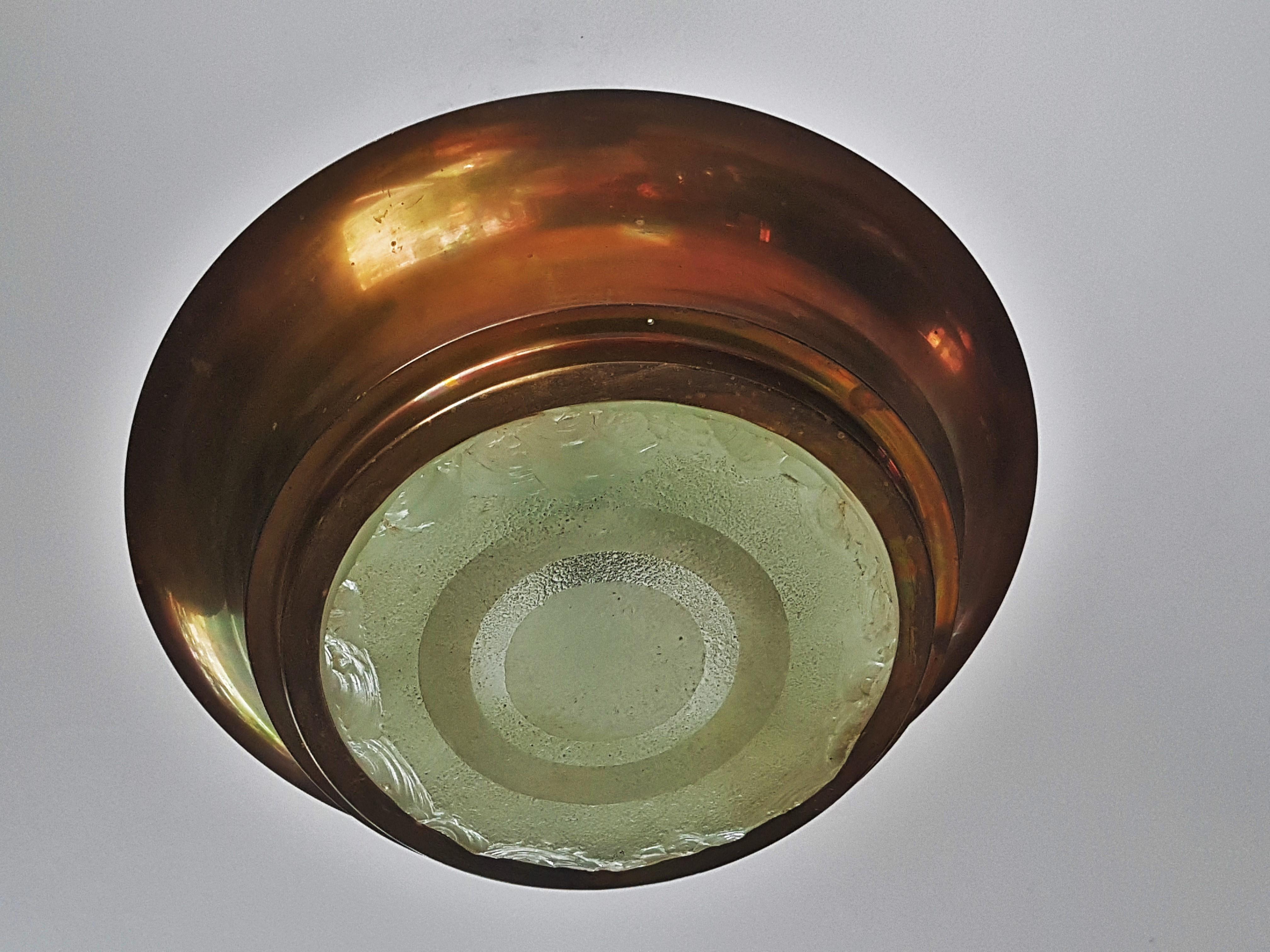 Art Deco Chandelier Style Perzel with Saint Gobain Glass, France, 1940 9