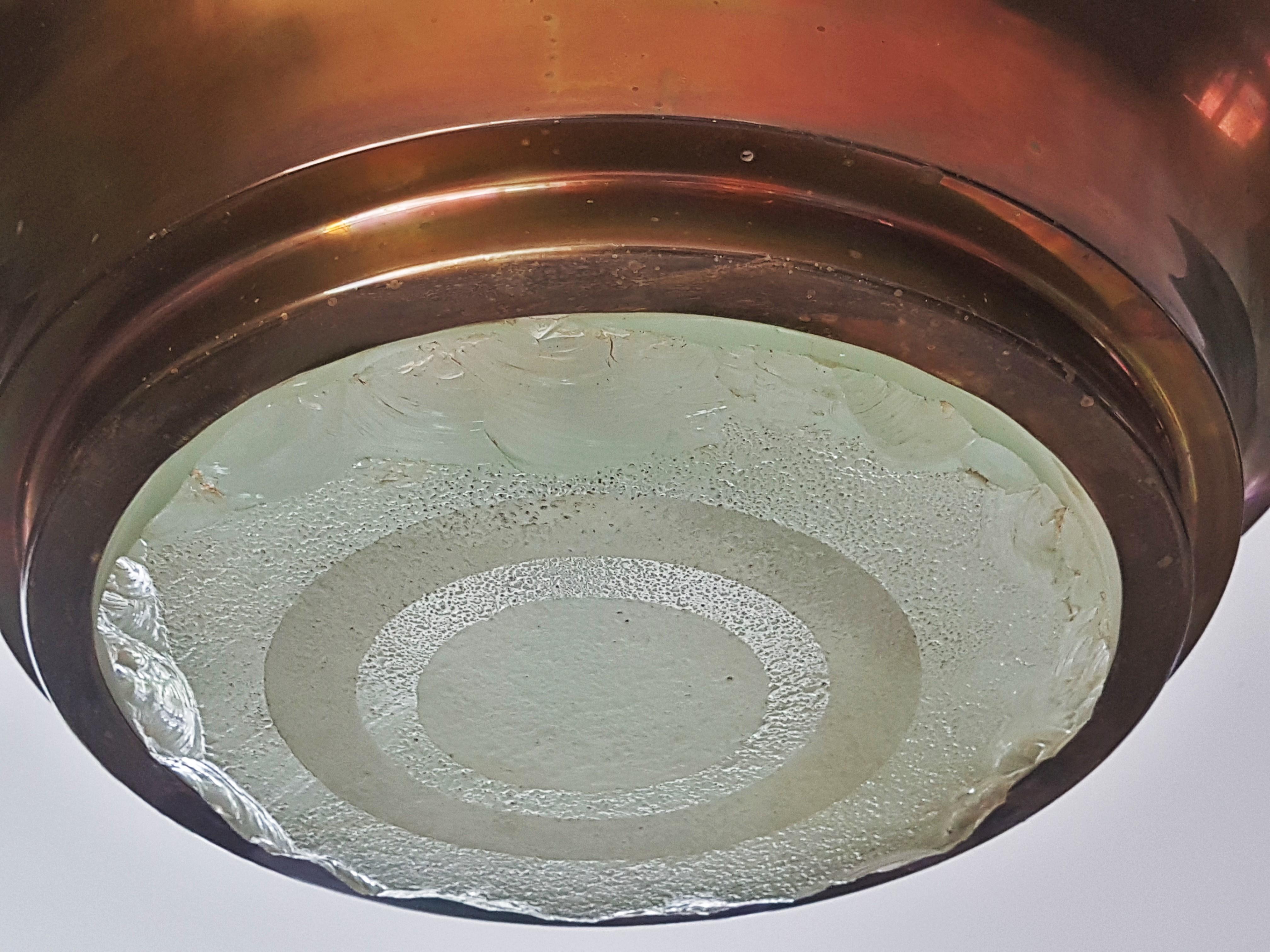 Art Deco Chandelier Style Perzel with Saint Gobain Glass, France, 1940 11