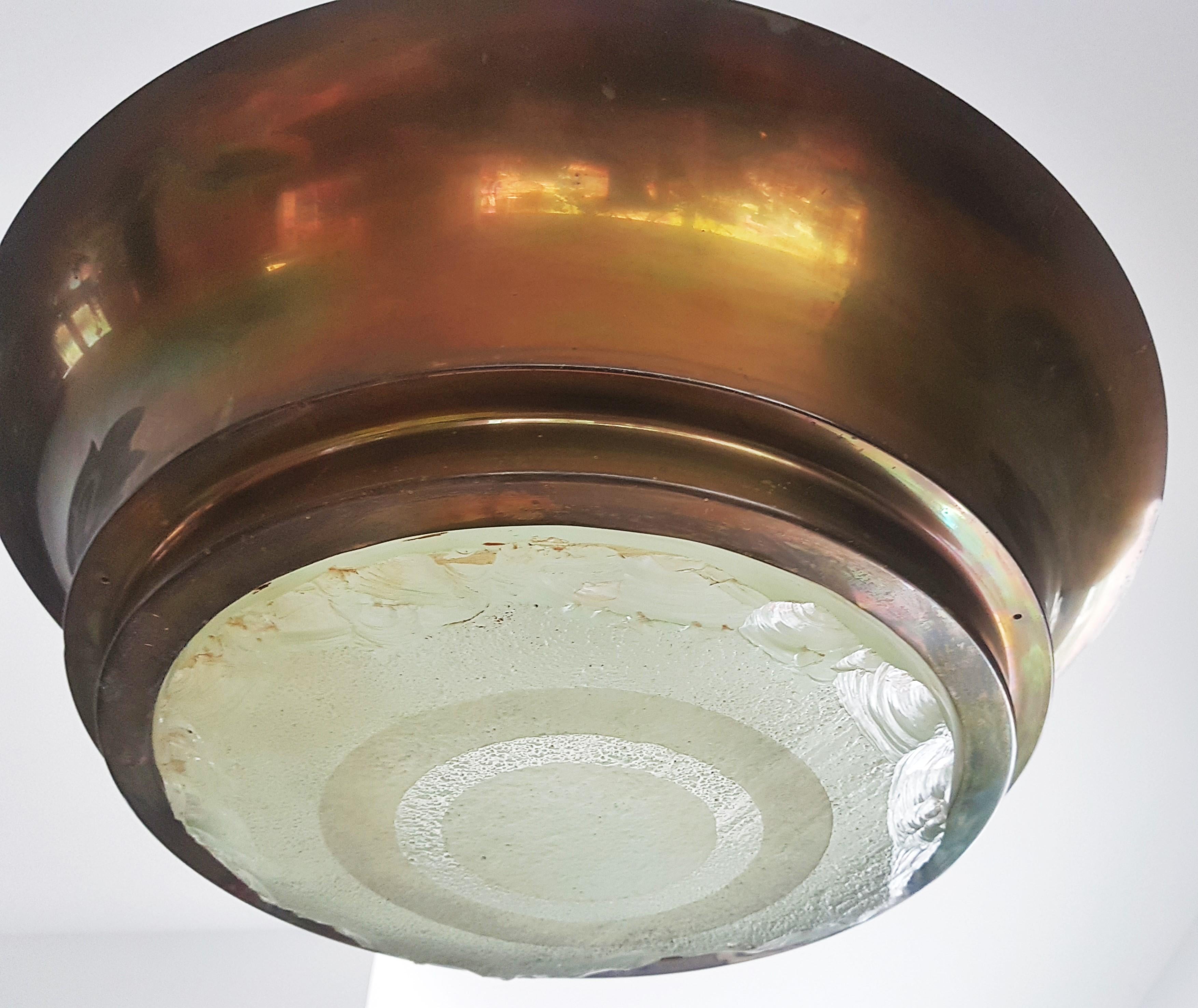 Art Deco Chandelier Style Perzel with Saint Gobain Glass, France, 1940 13