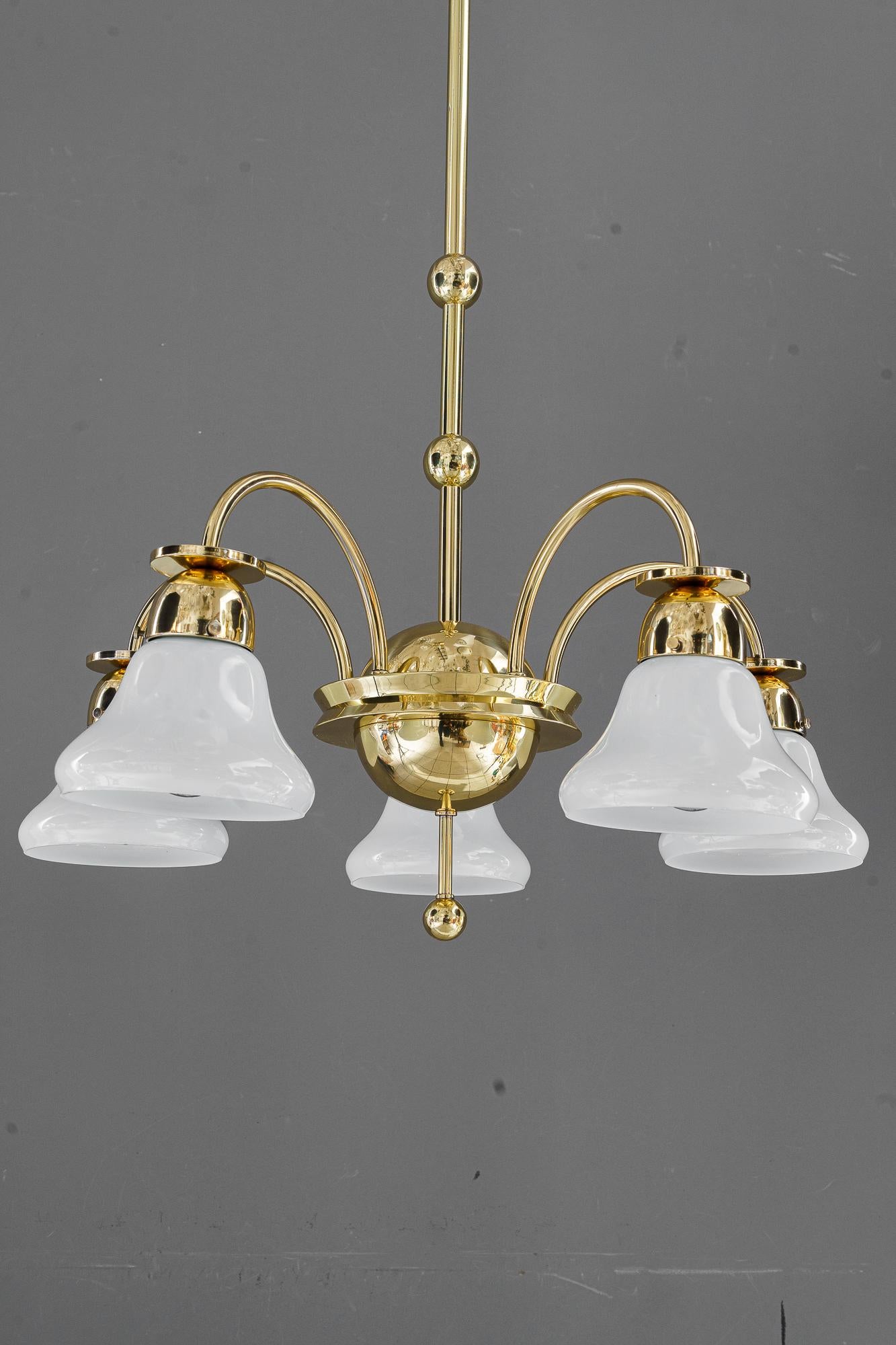 Polished Art Deco chandelier vienna aroumd 1920s For Sale