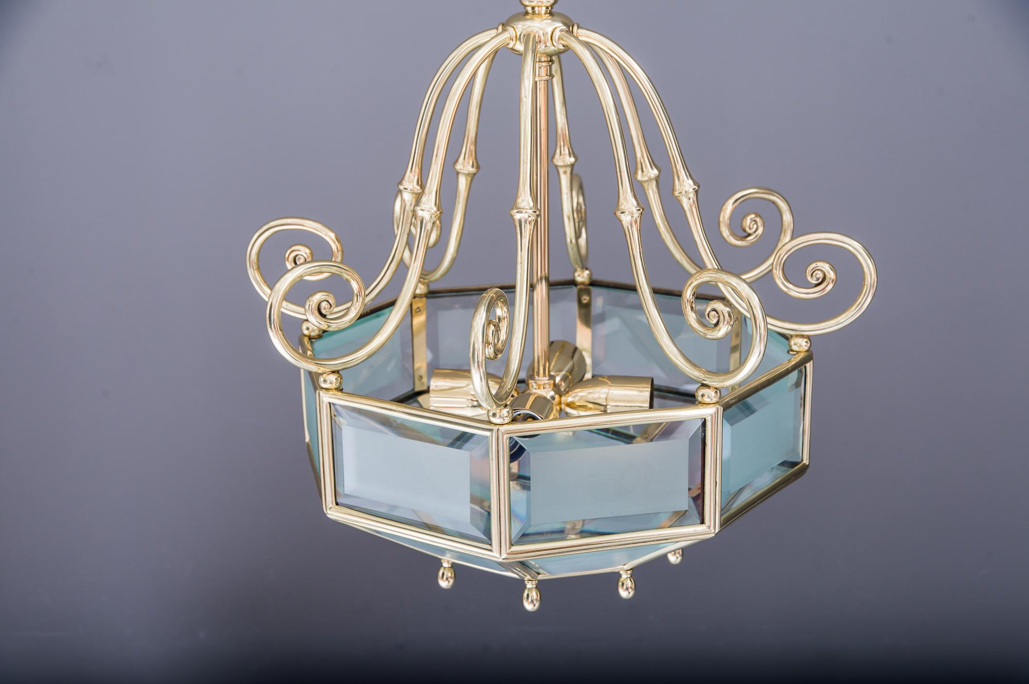 Austrian Art Deco chandelier, Vienna, circa 1920s For Sale