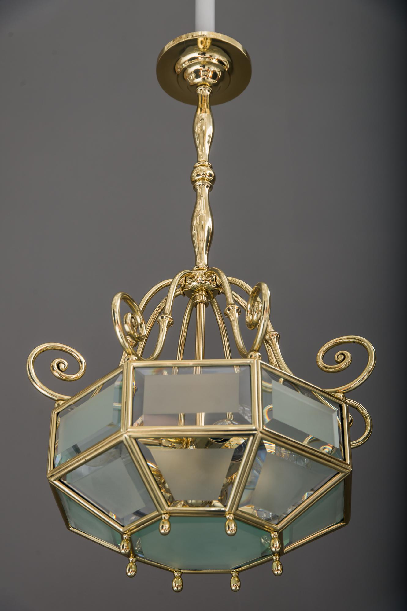Cut Glass Art Deco chandelier, Vienna, circa 1920s For Sale