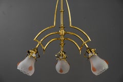 Art Deco Chandelier Vienna with Glass Shades Around 1920s