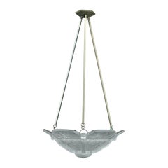 Lustre Art Déco avec papillons, signé I Muller Frères, France, Circa 1920
