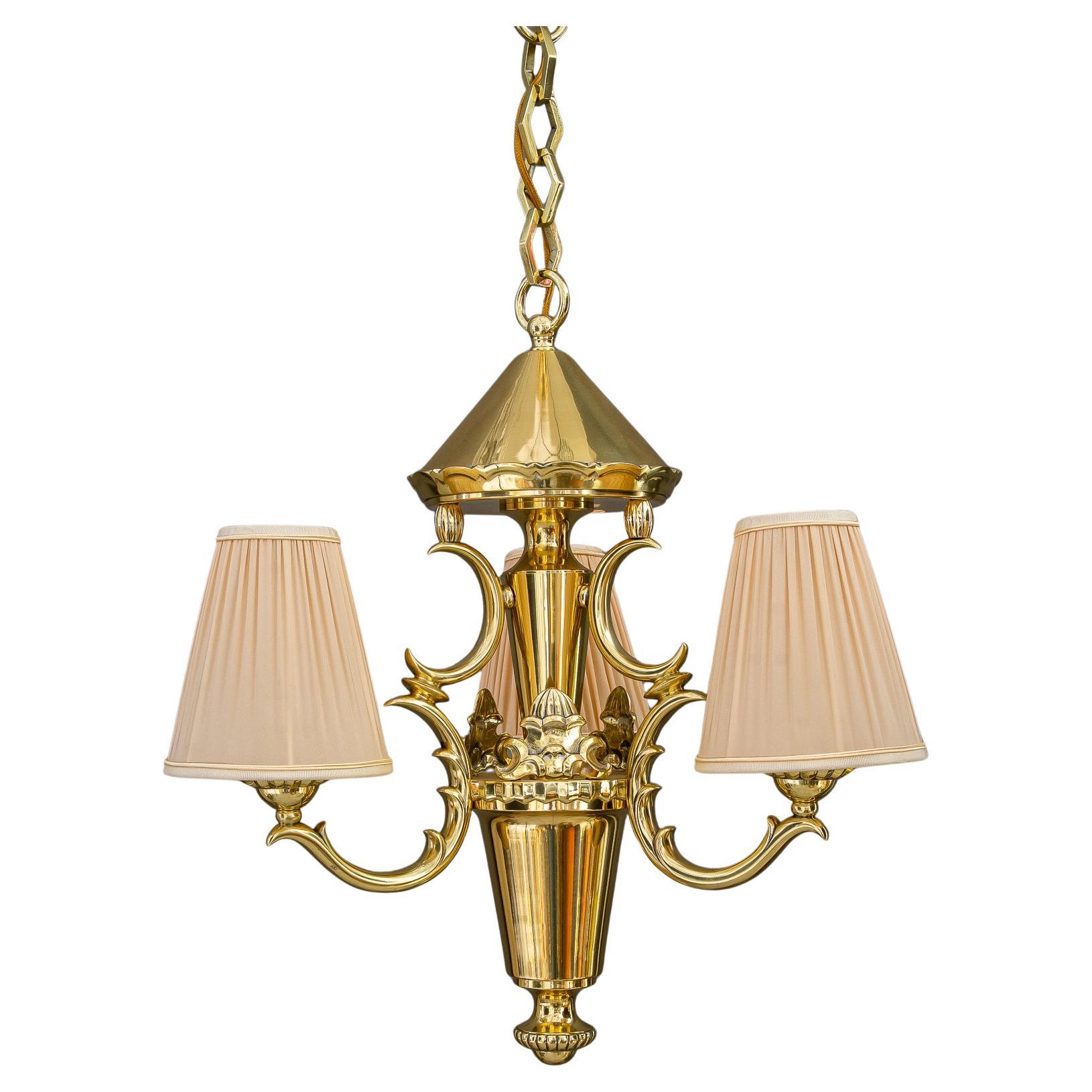 Art Deco chandelier with fabric shades vienna around 1920s