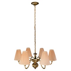 Lampadario Art Deco con paralumi in tessuto vienna anni '20 circa