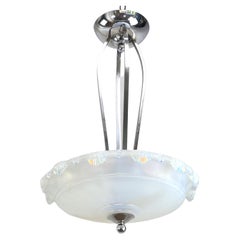 Art Deco Chandelier with opalin glass, 1930s