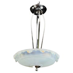 Art Deco Chandelier with opalin glass, 1930s