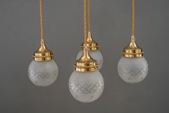 Art Deco chandelier with original cut glass shades vienna around 1920s