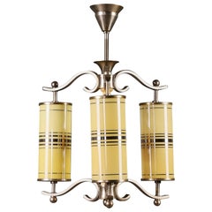 Art Deco Chandelier with Yellow Glasses