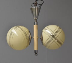 Art Deco Chandelier with Yellow Globes