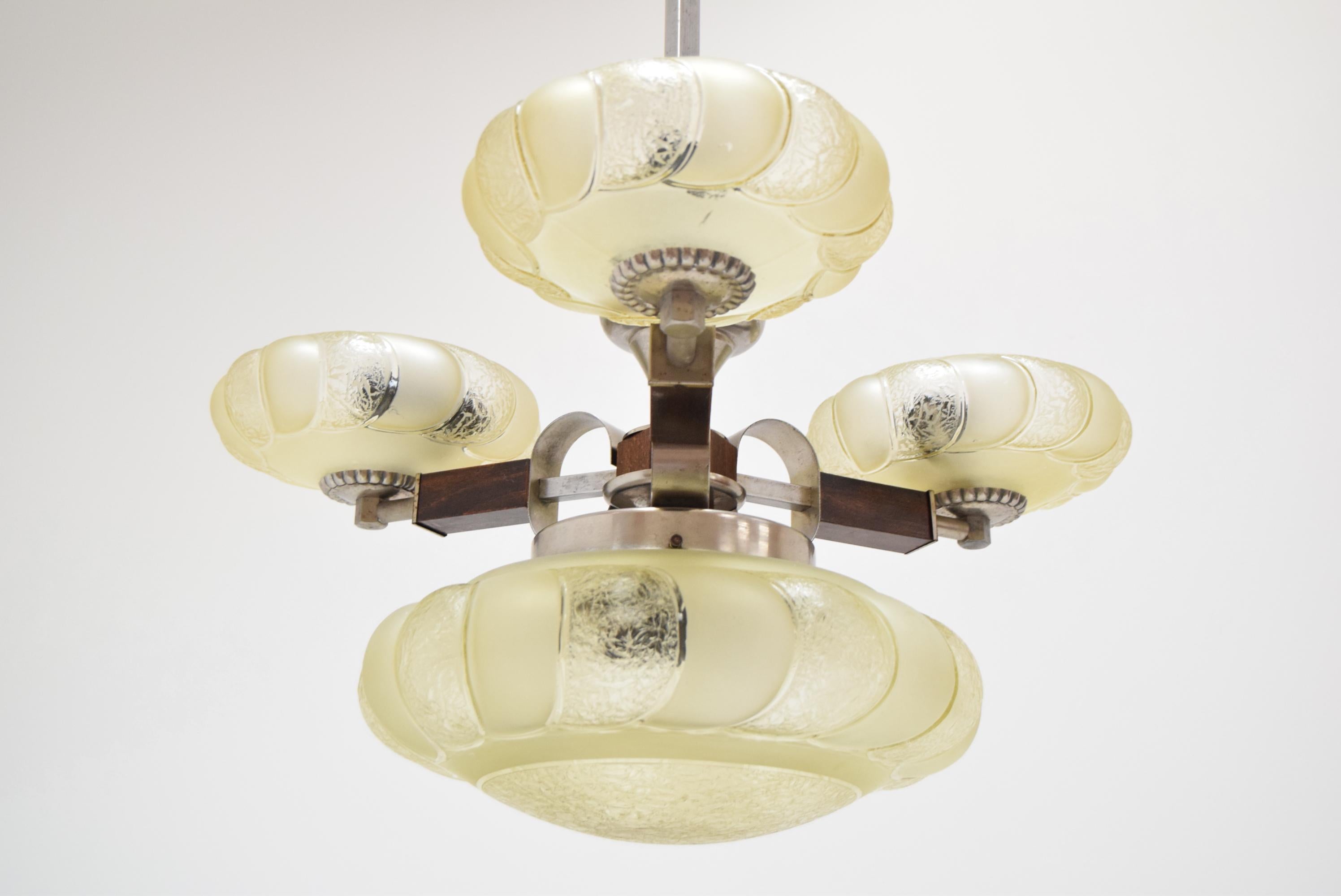 Art Deco Chandelier, 1930s In Good Condition For Sale In Praha, CZ