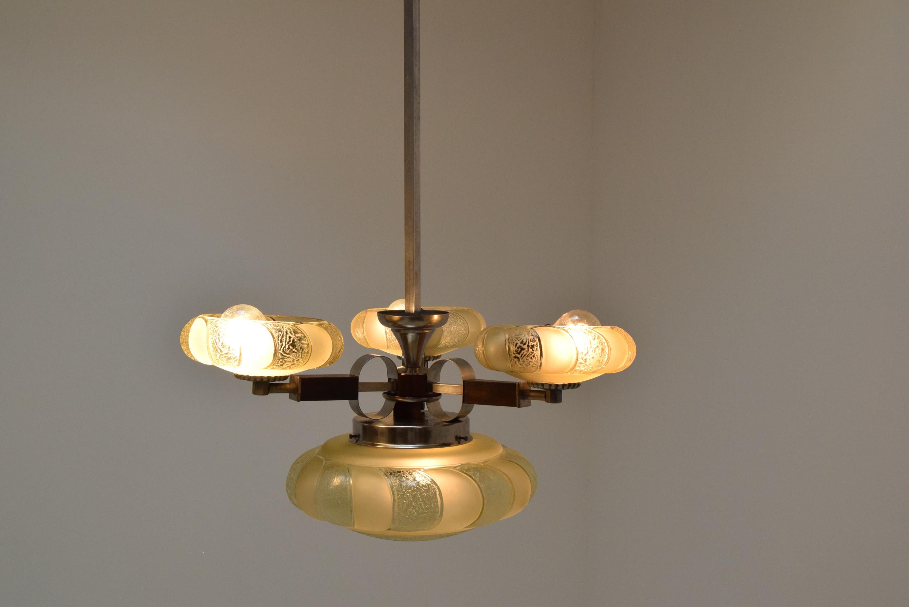 Art Deco Chandelier, 1930s For Sale 3