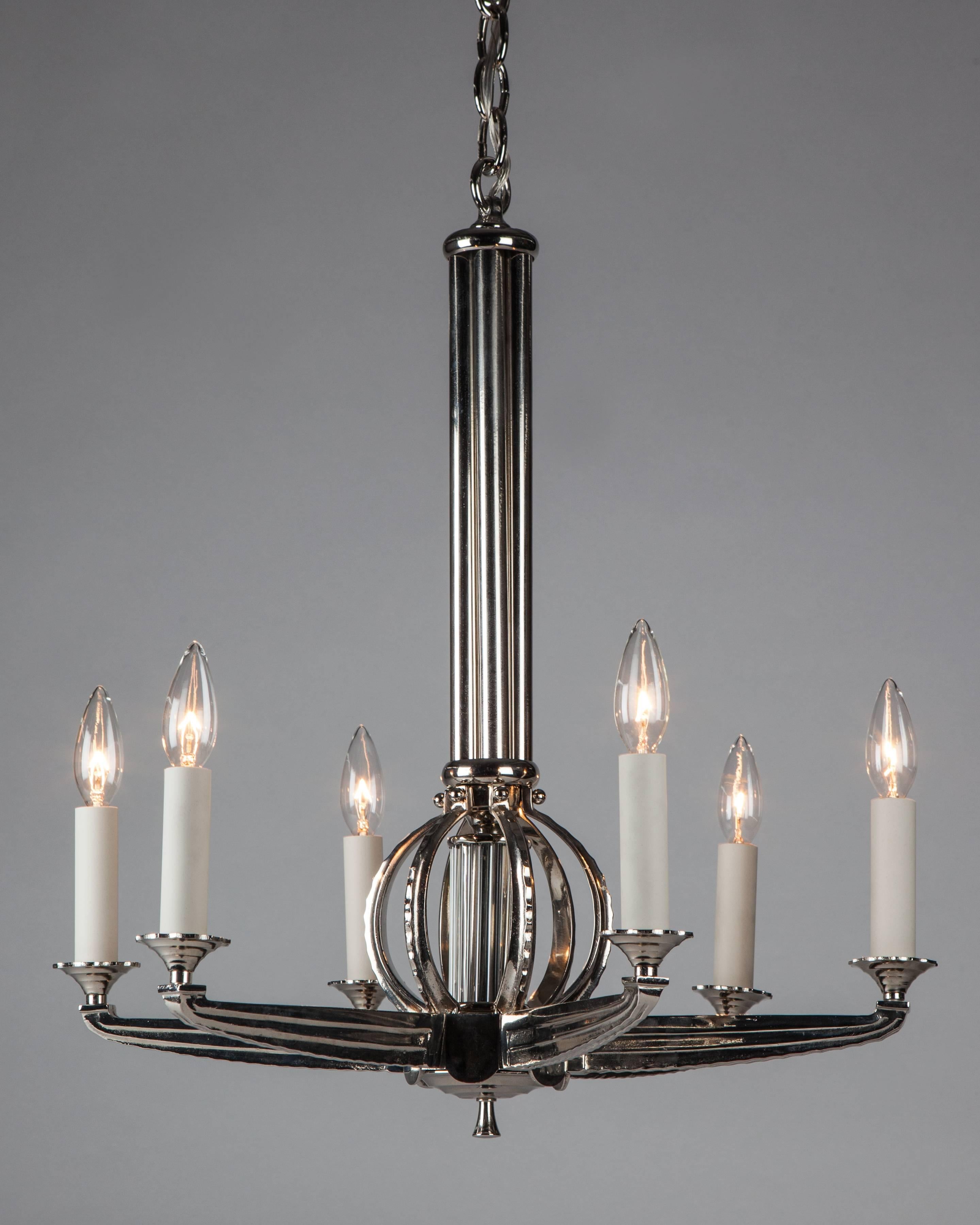 Art Deco Chandelier, circa 1950 In Good Condition In New York, NY