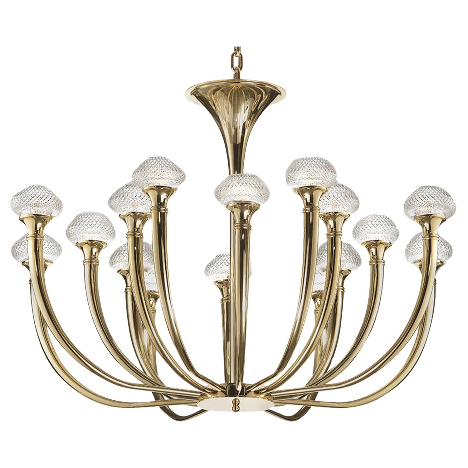 Art Deco Chandelier with Crystal For Sale at 1stDibs