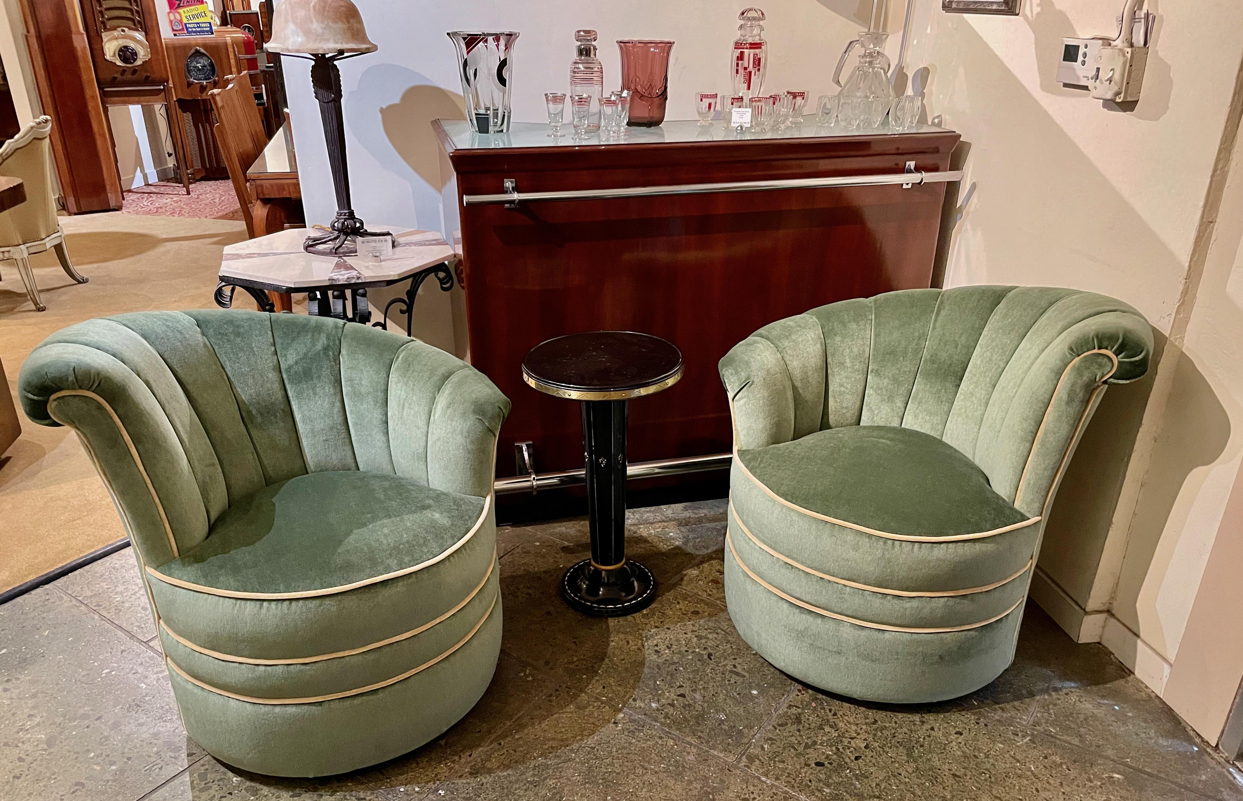 art deco swivel chairs