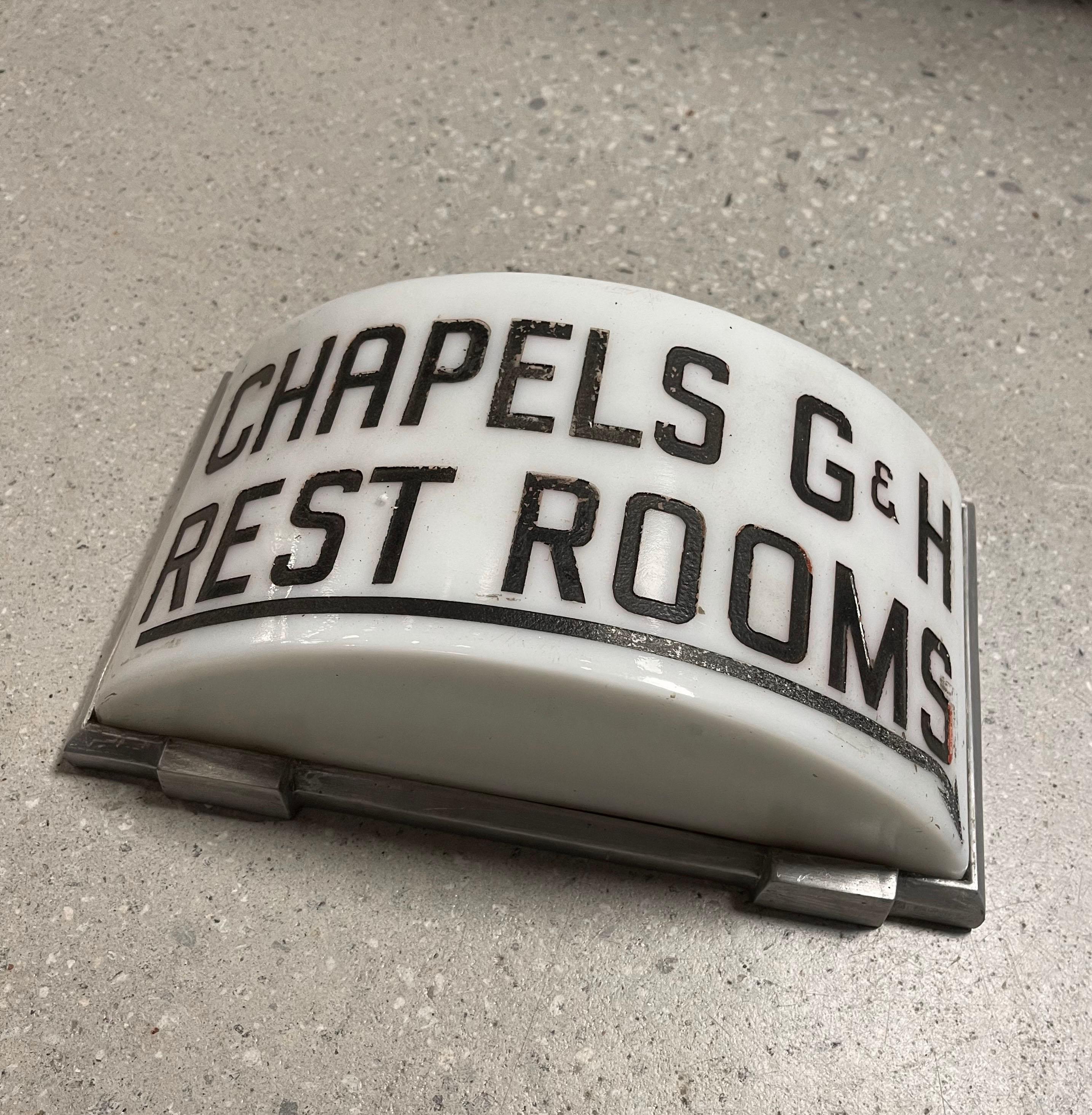 Art Deco Chapel Sign Wall Sconce Light In Good Condition In Brooklyn, NY