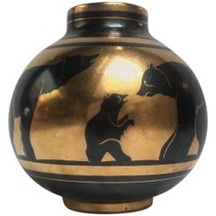 Art Deco Charles Catteau "Bears Vase"