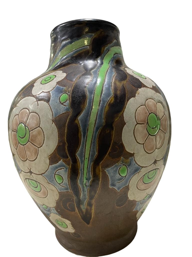 Vase Charles CATTEAU « Fleurs », 1930 en vente 1
