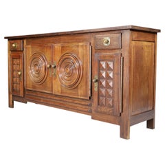 Art Deco Charles Dudouyt Sideboard in Oak, France, 1930s