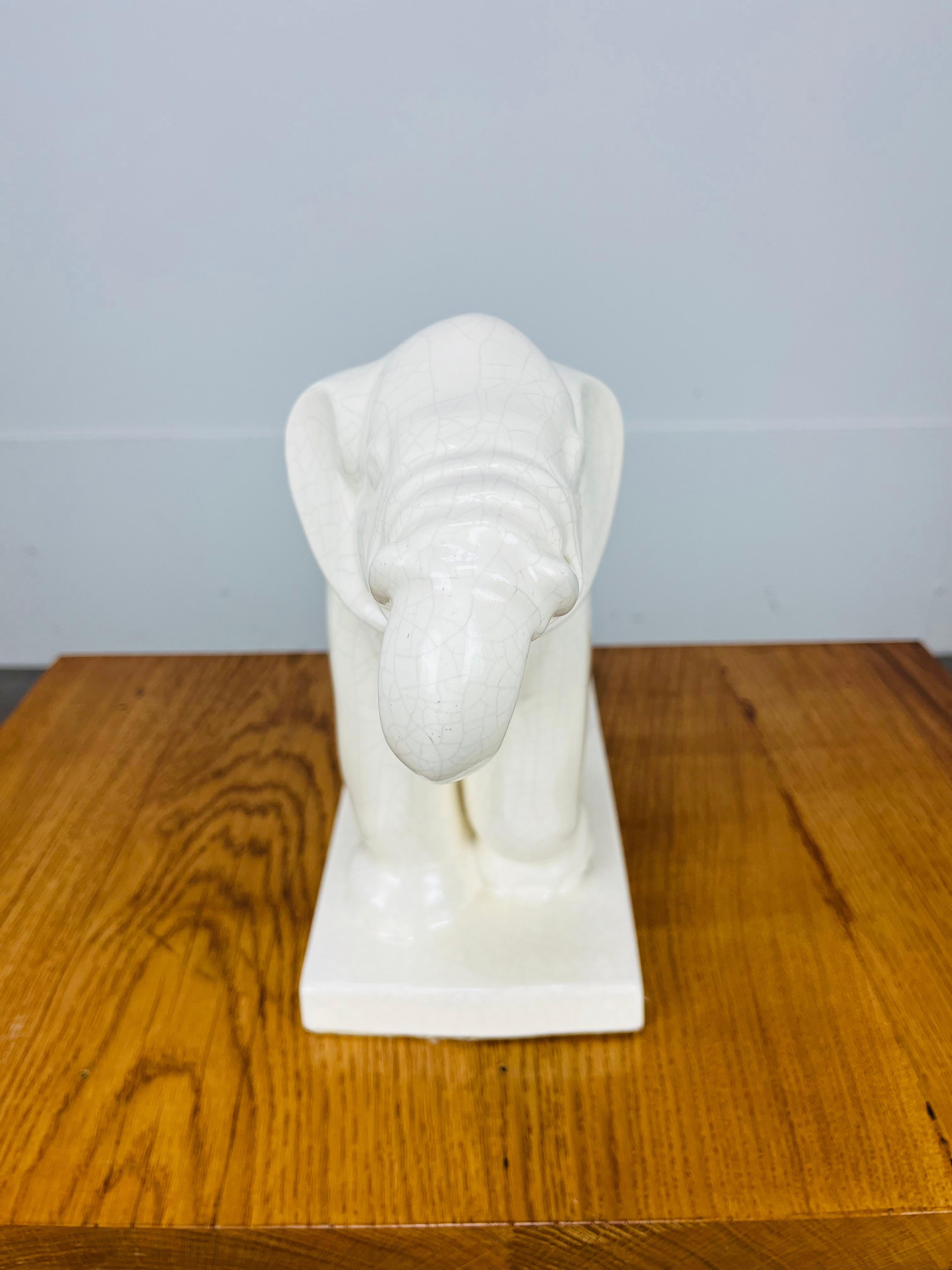 French Art Deco Charles Lemanceau for Saint-Clément Elephant sculpture, 1930's For Sale