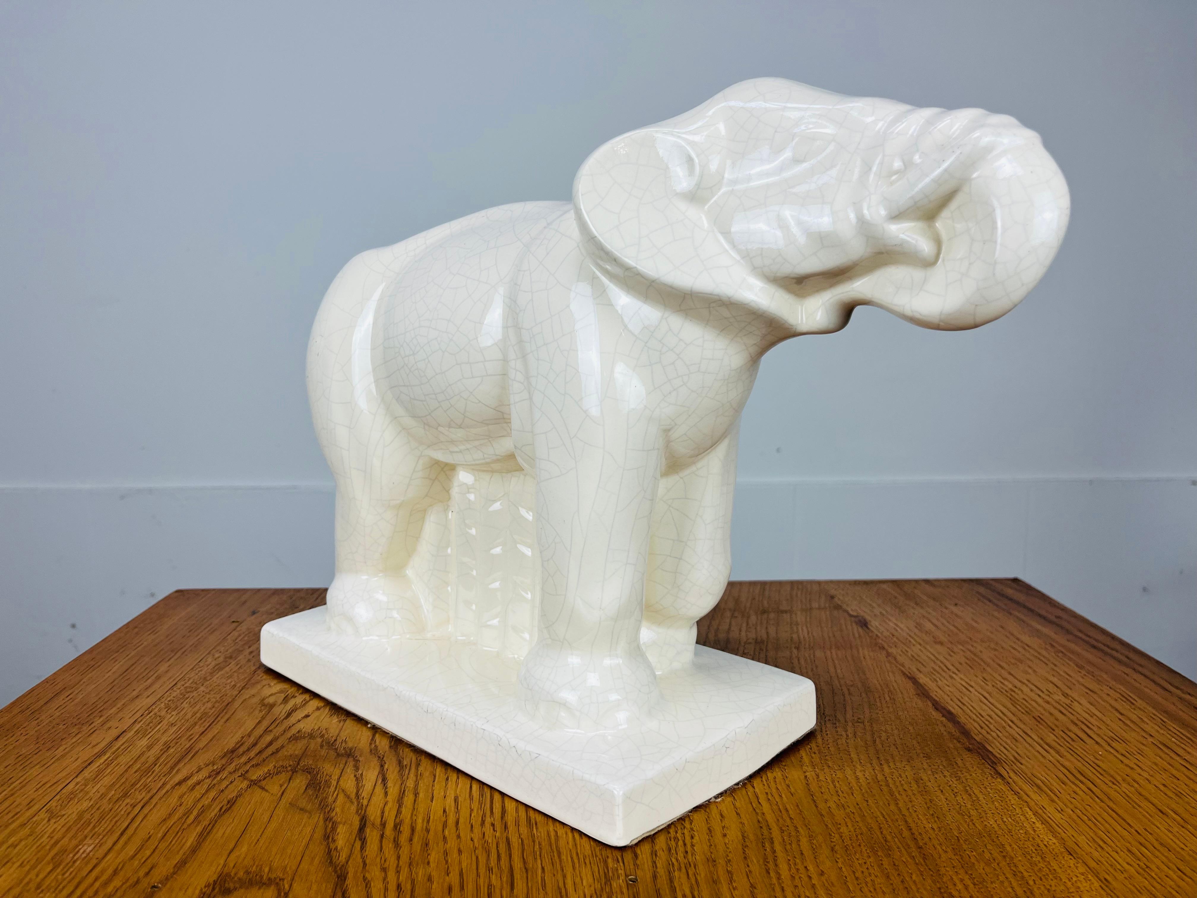 Art Deco Charles Lemanceau for Saint-Clément Elephant sculpture, 1930's In Excellent Condition For Sale In BELFORT, FR