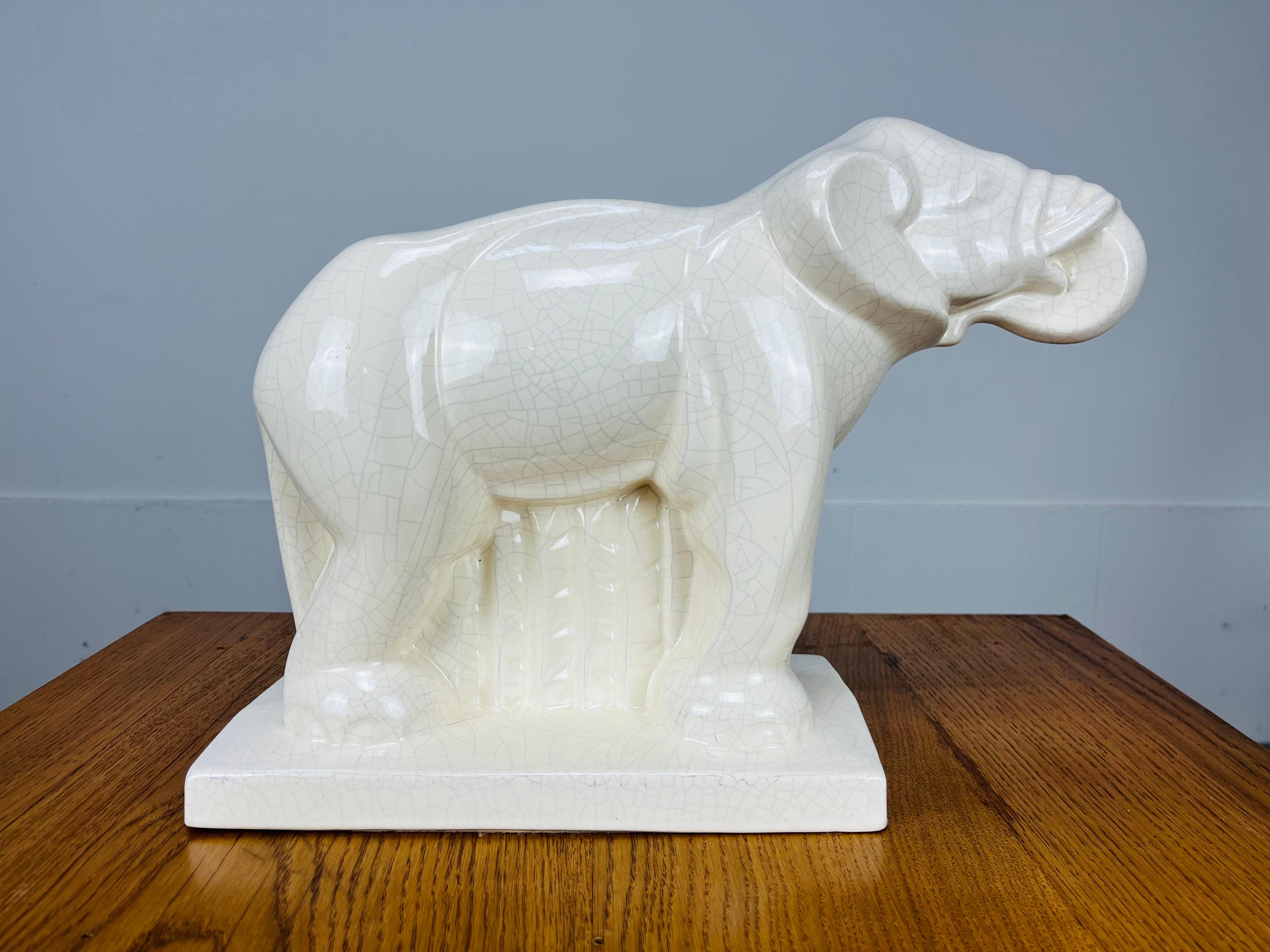 Mid-20th Century Art Deco Charles Lemanceau for Saint-Clément Elephant sculpture, 1930's For Sale