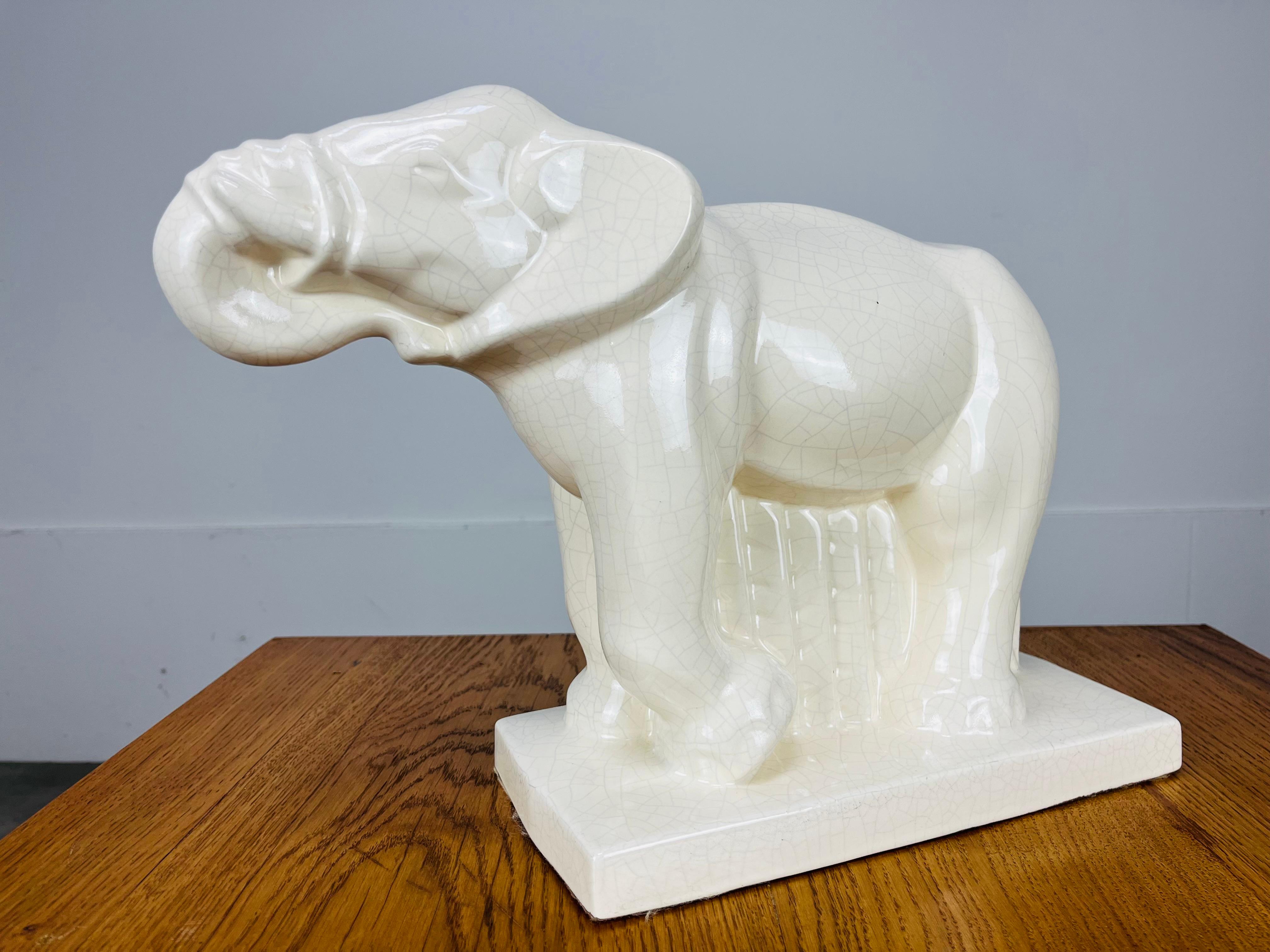 Art Deco Charles Lemanceau for Saint-Clément Elephant sculpture, 1930's For Sale 2