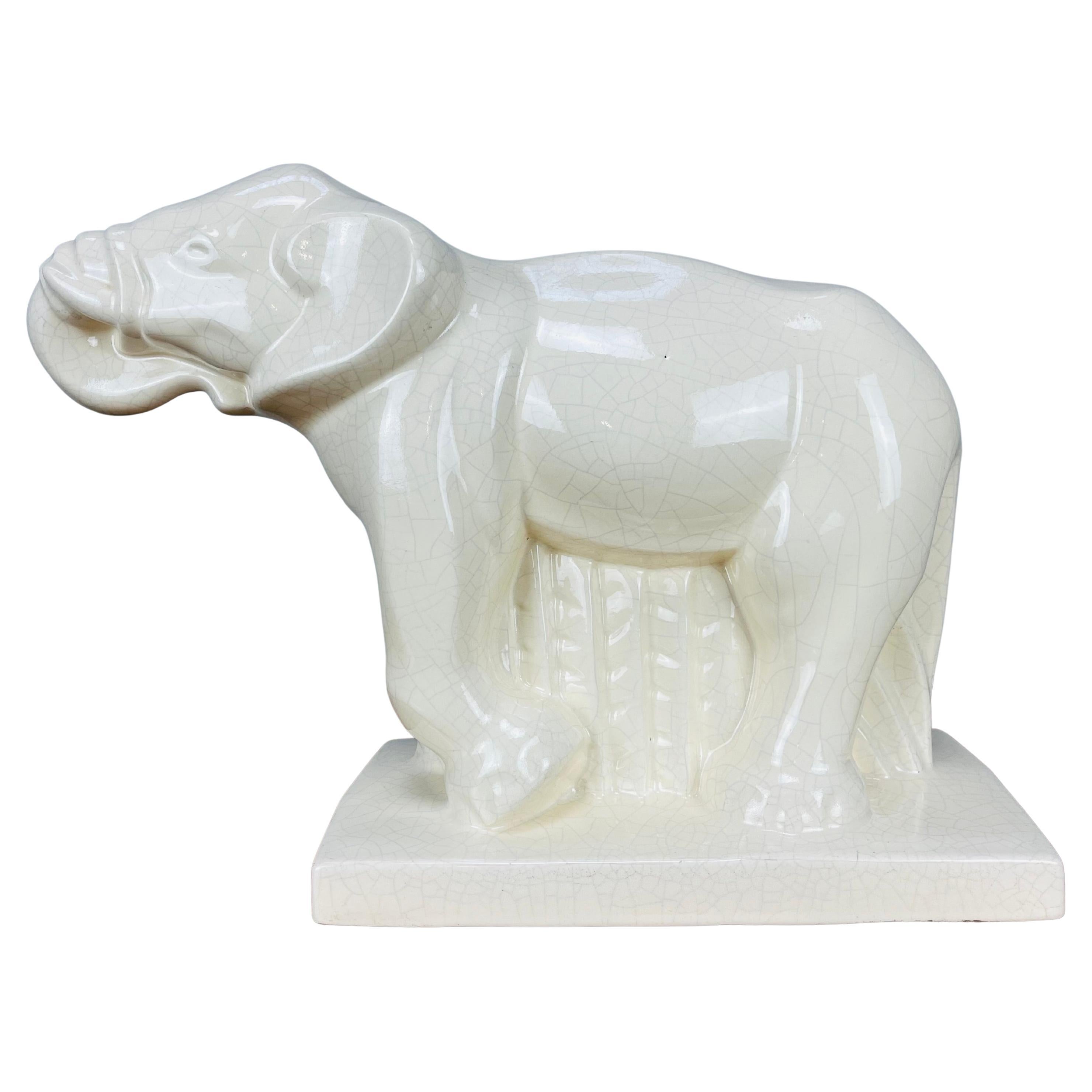Escultura de elefante Art Déco Charles Lemanceau para Saint Clément, años 30