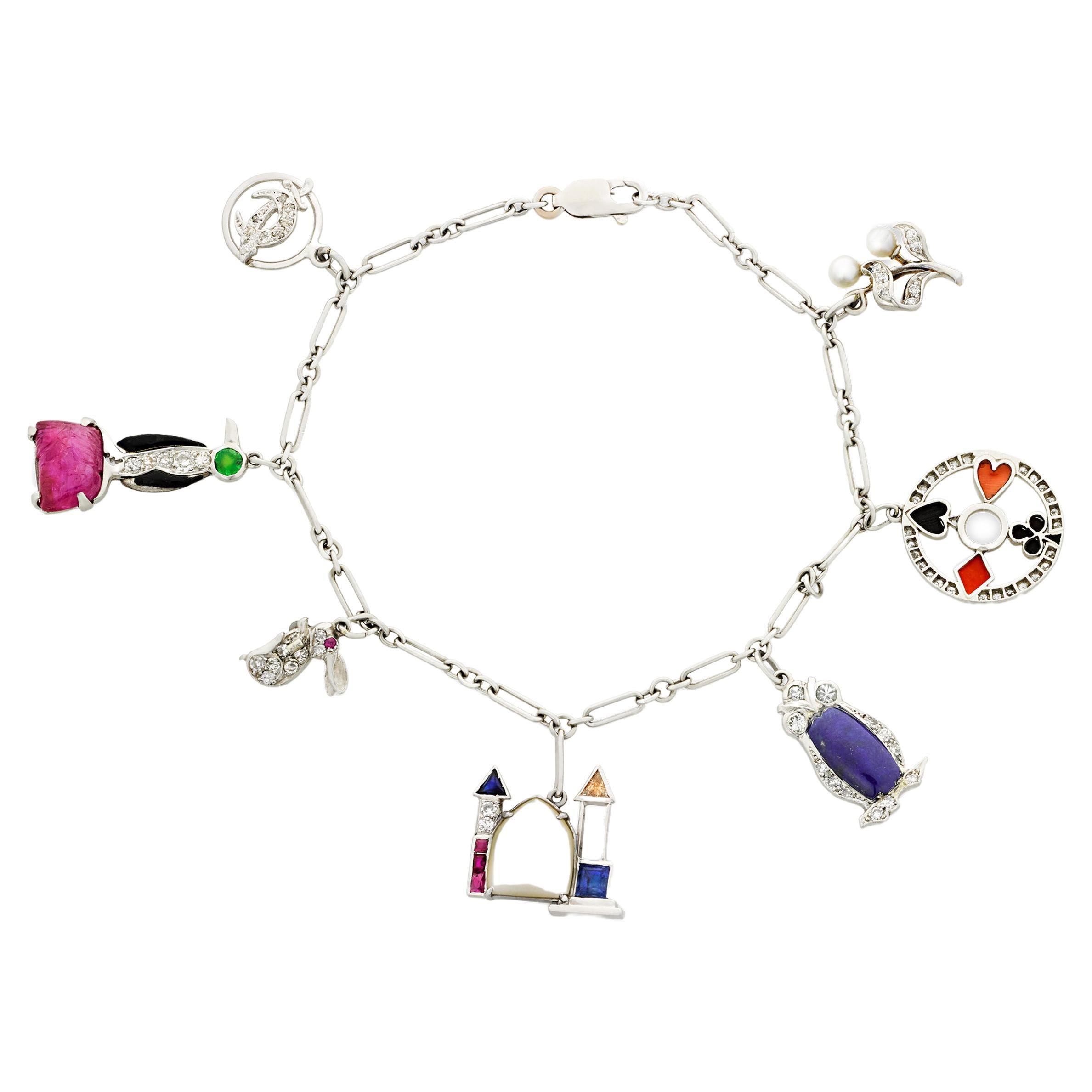 Art Deco Charm Bracelet