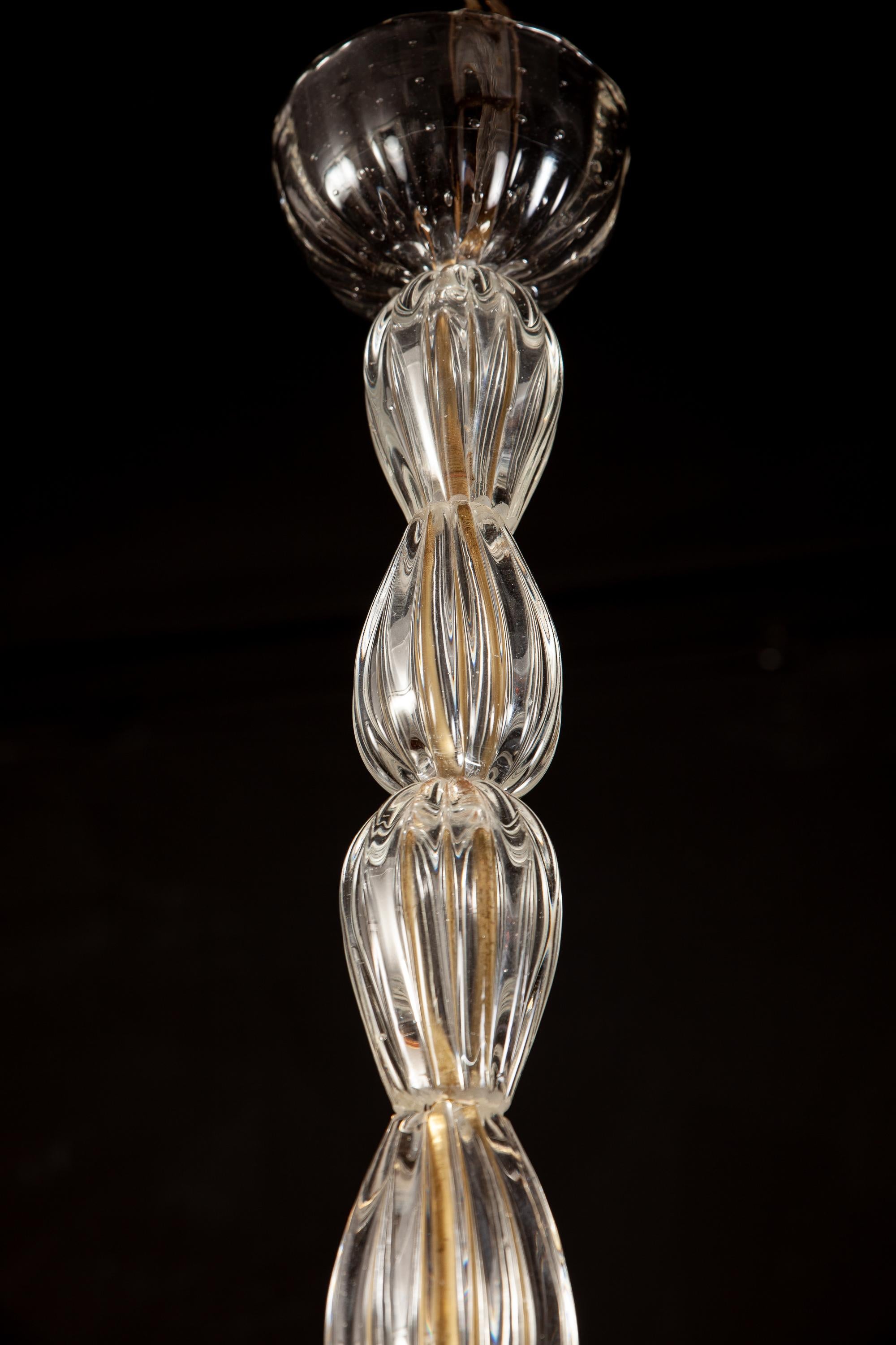 Art Deco Charming Murano Glass Chandelier by Ercole Barovier, 1930 3