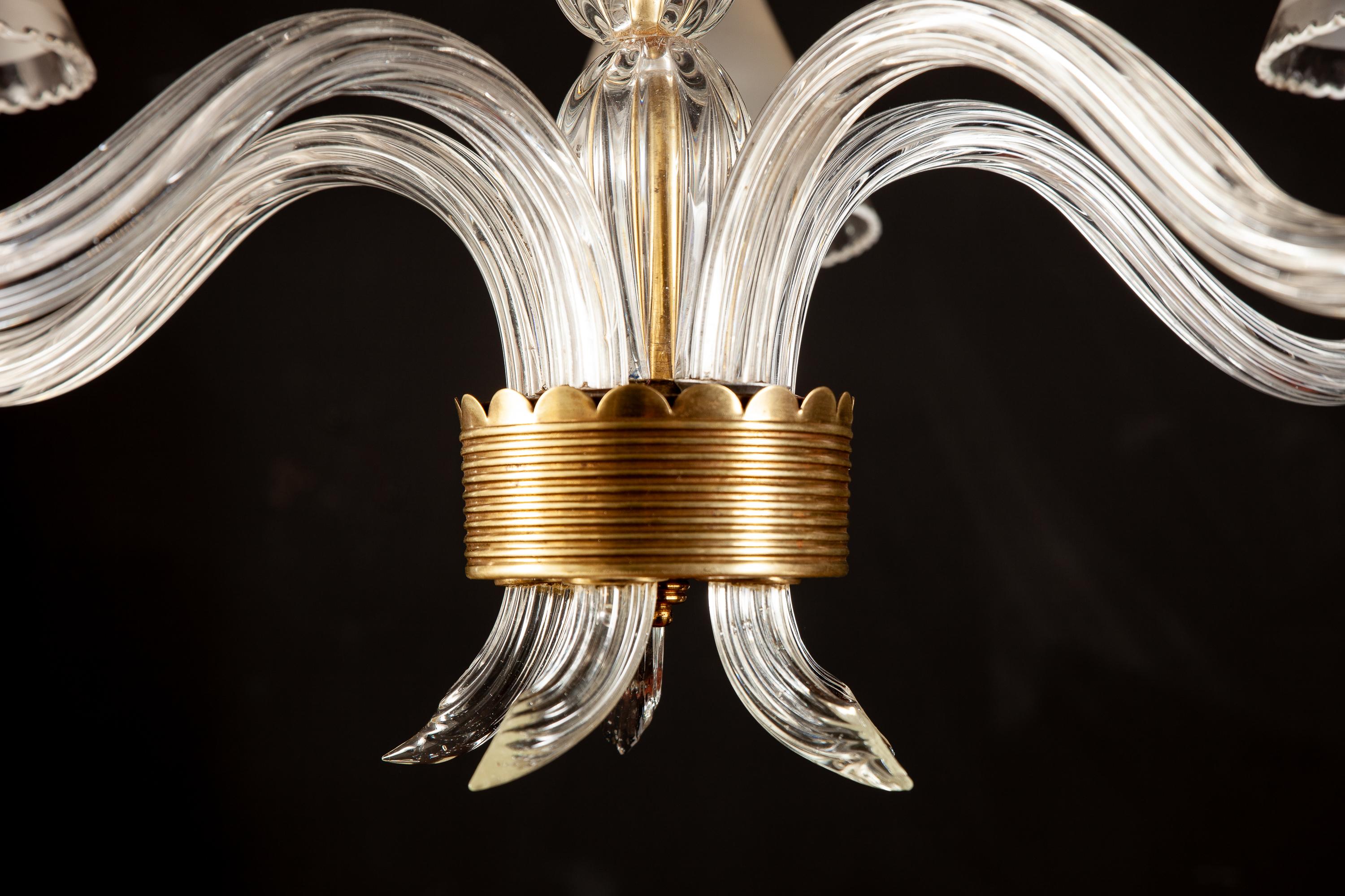 Art Deco Charming Murano Glass Chandelier by Ercole Barovier, 1930 In Good Condition In Rome, IT