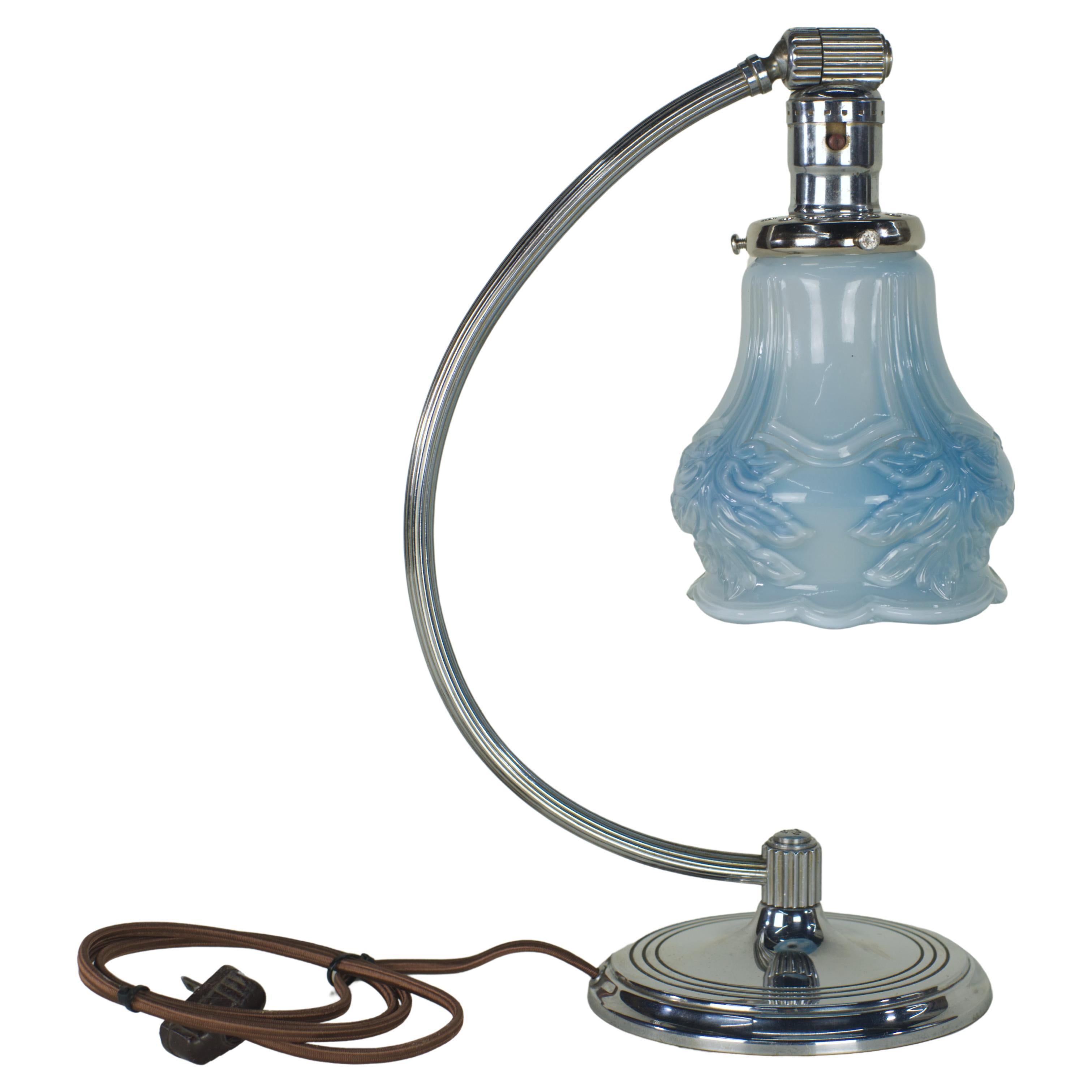 Art Deco Chase Chrom-Tischlampe