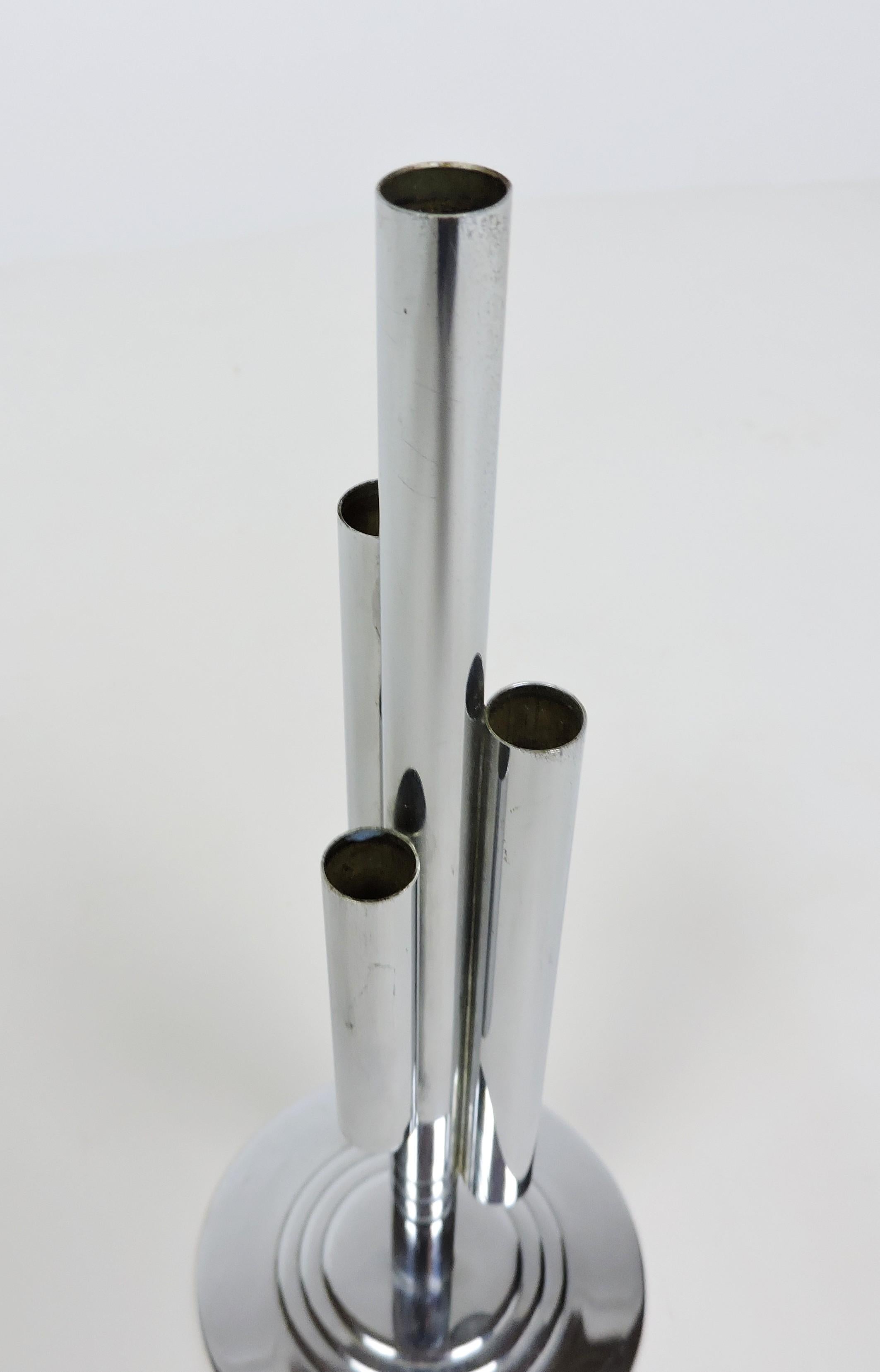 The Art of Chase Tubular Chrome Bud Vase di Ruth and William Gerth In condizioni buone in vendita a Chesterfield, NJ