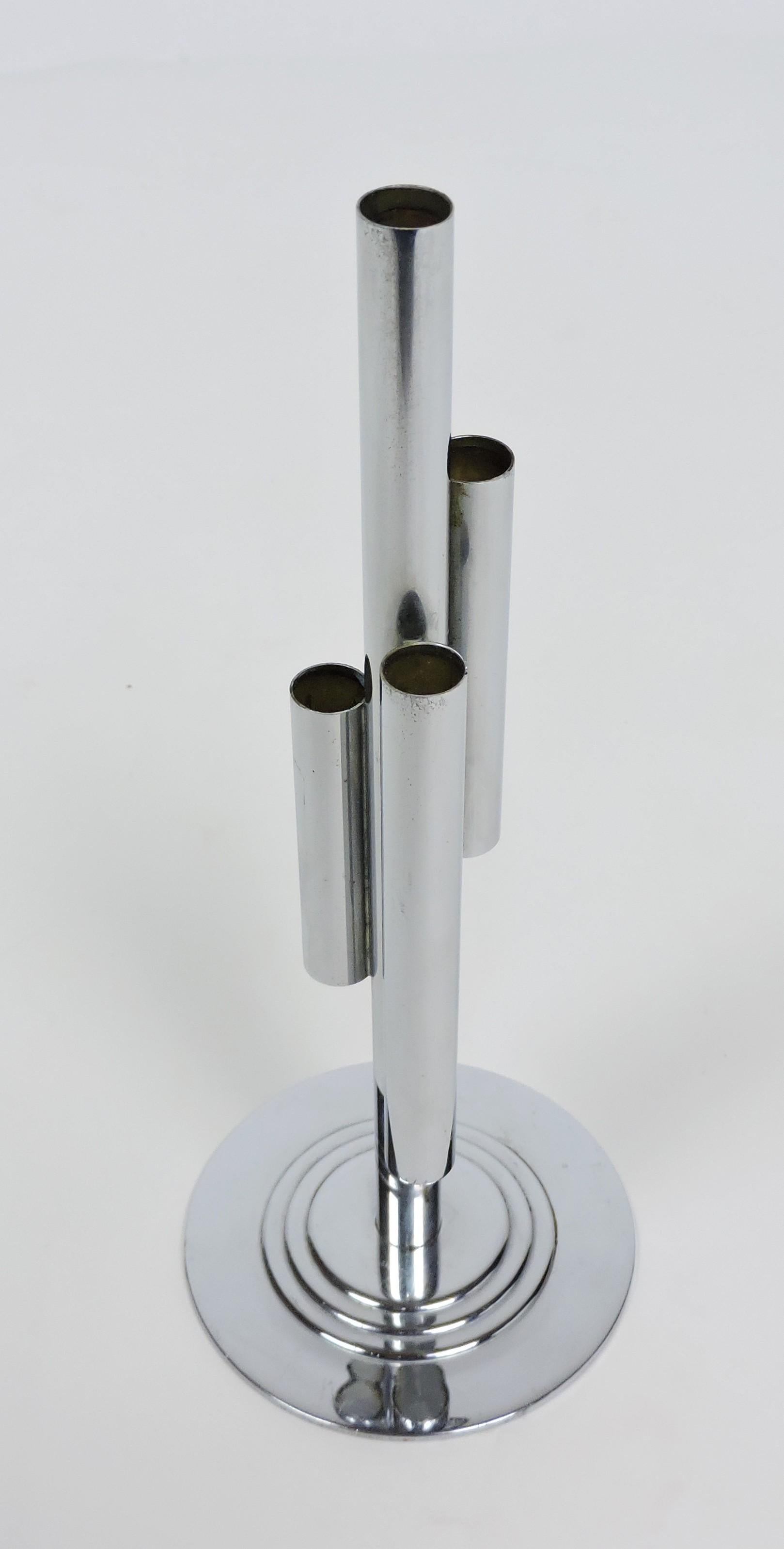 The Art of Chase Tubular Chrome Bud Vase di Ruth and William Gerth in vendita 1