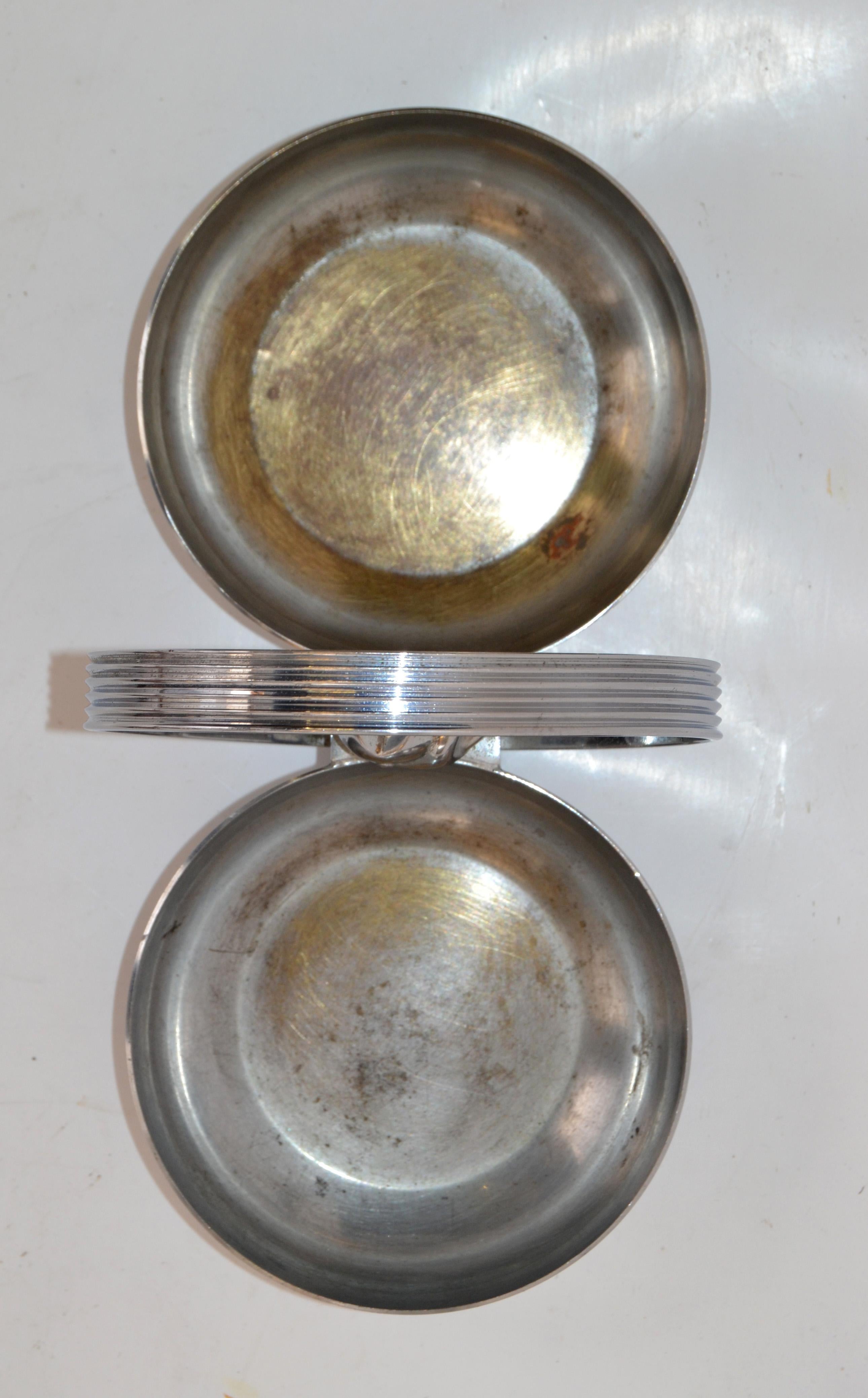 Art Deco Chase USA Chrome on Brass Twin Candy & Nut Dish designed Gerth & Gerth For Sale 2