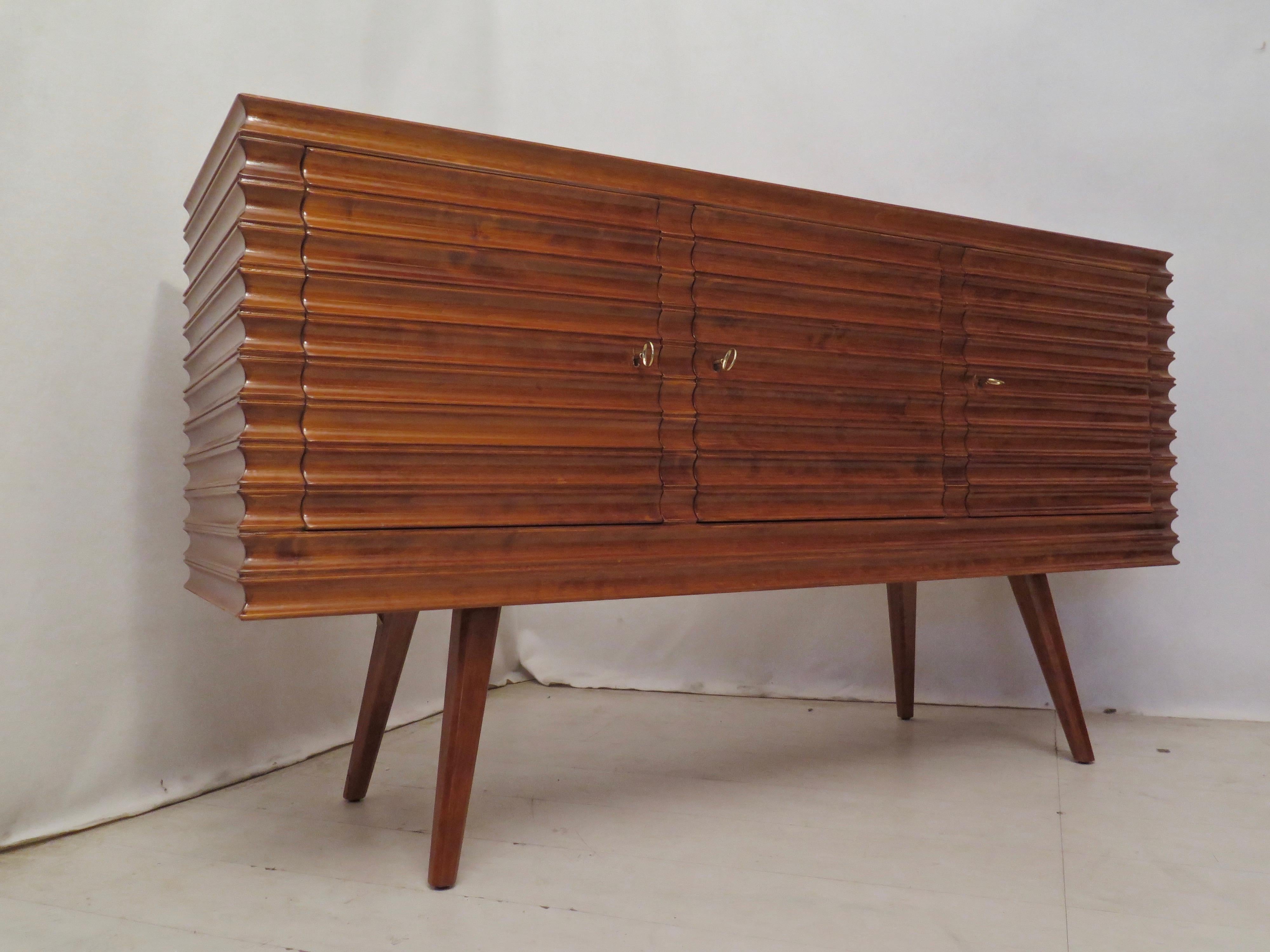 Art Deco Cherry Wood Italian Sideboards, 1950 11