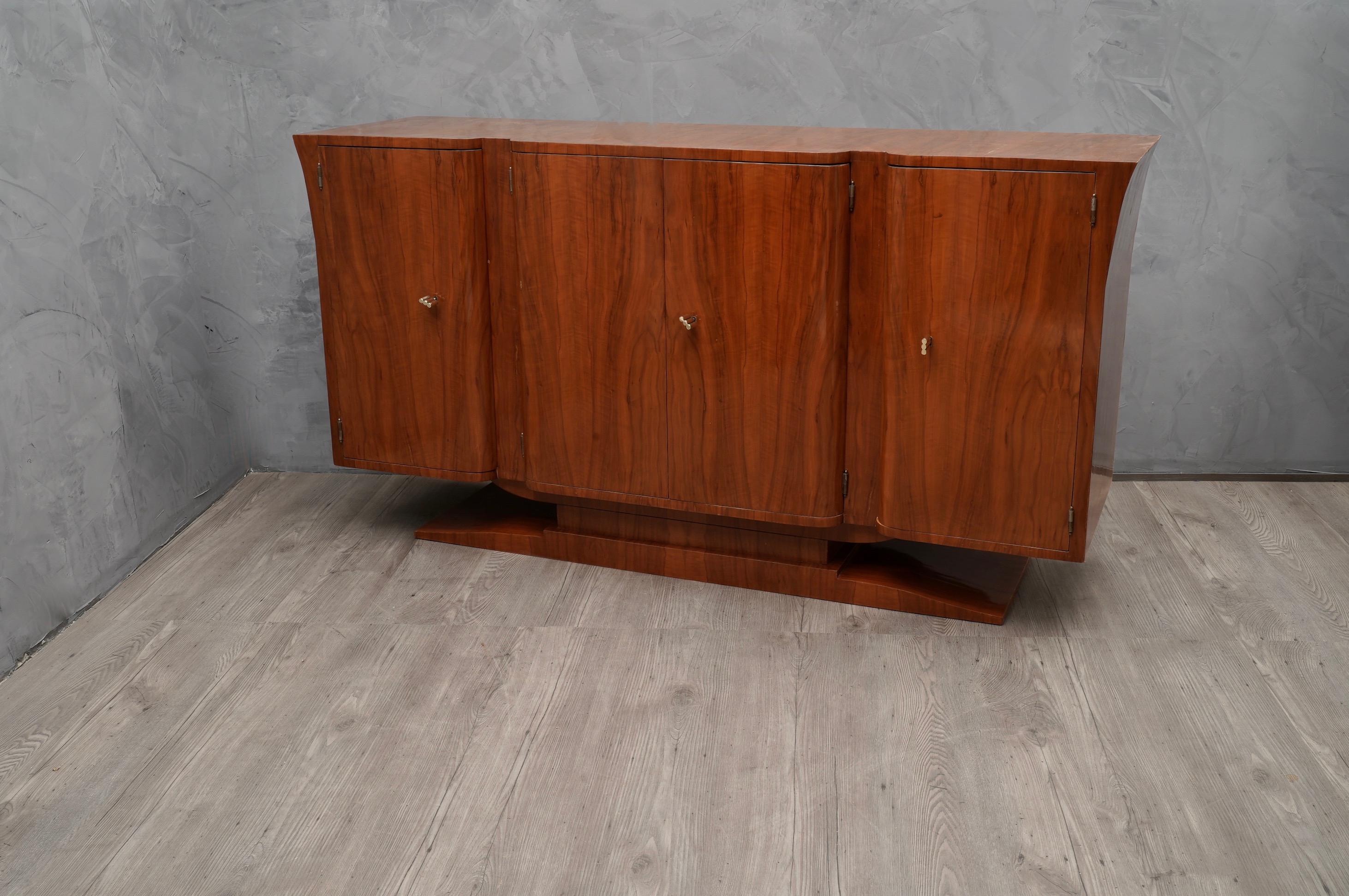 Art Deco Cherrywood Italian Sideboard, 1930 In Excellent Condition In Rome, IT