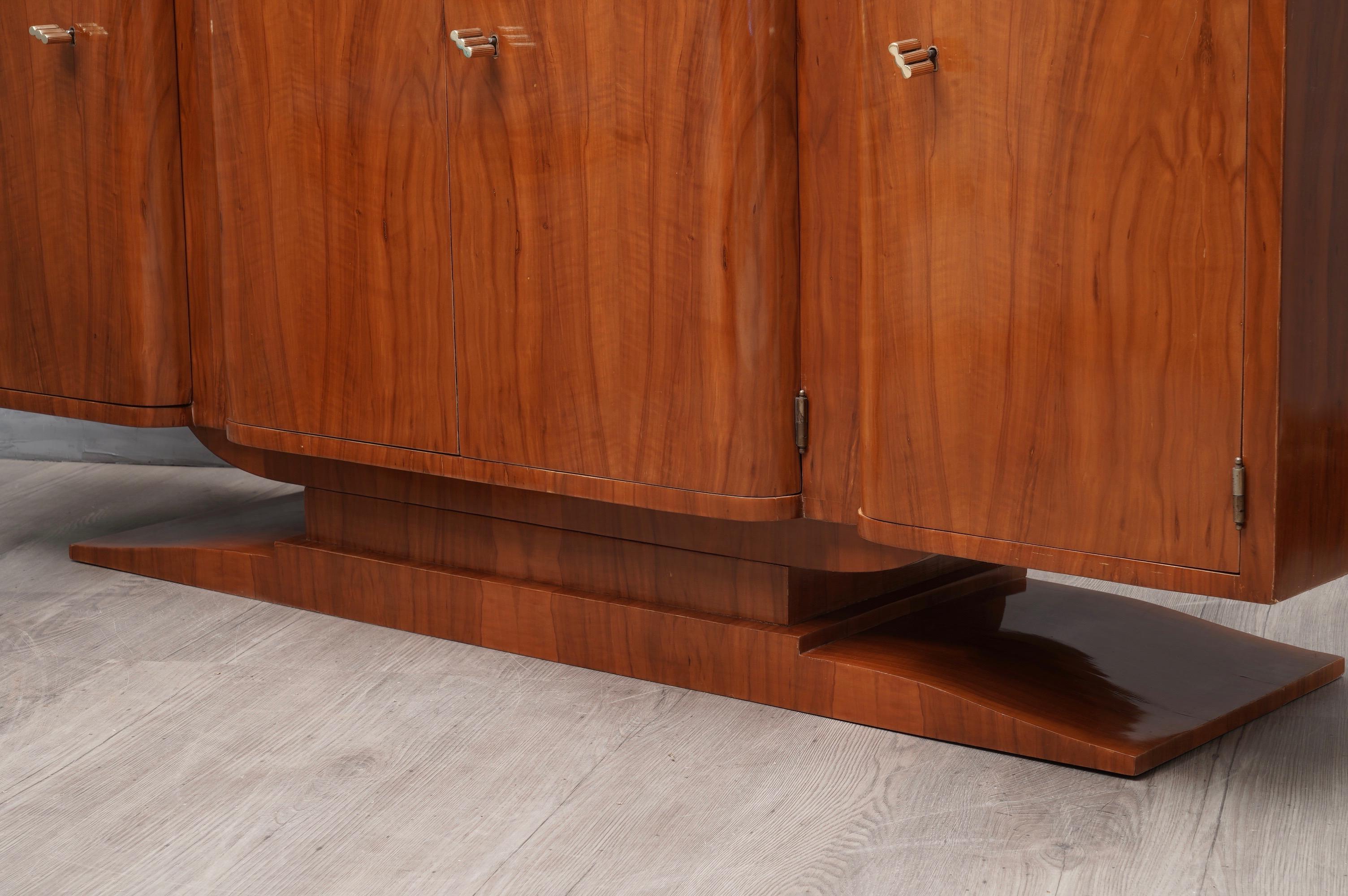 Wood Art Deco Cherrywood Italian Sideboard, 1930