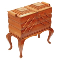 Art Deco Cherrywood Pull-out Sewing Box