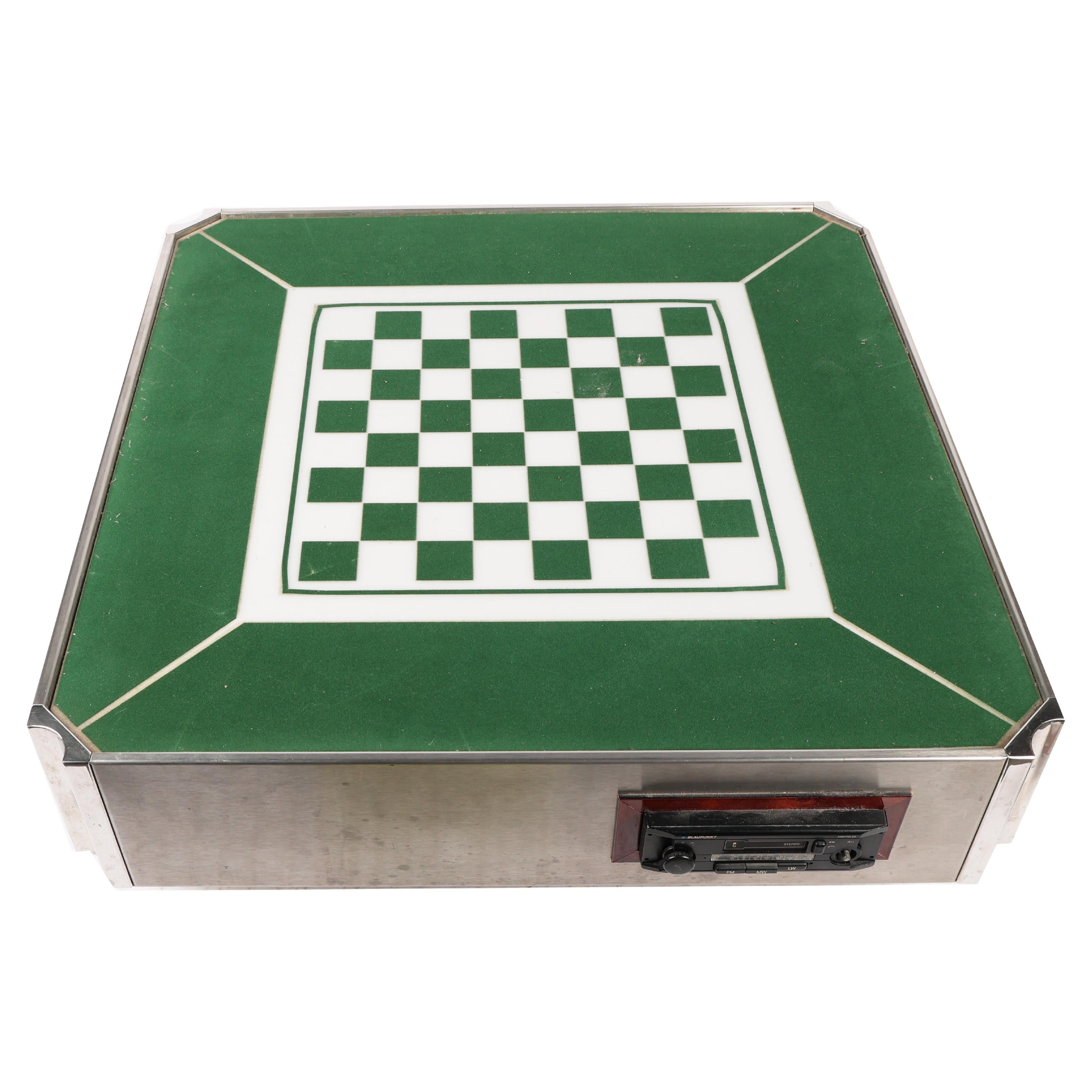 Art Deco Chess Board Illuminated Games Table Radio 1930s Streamline Moderne For Sale