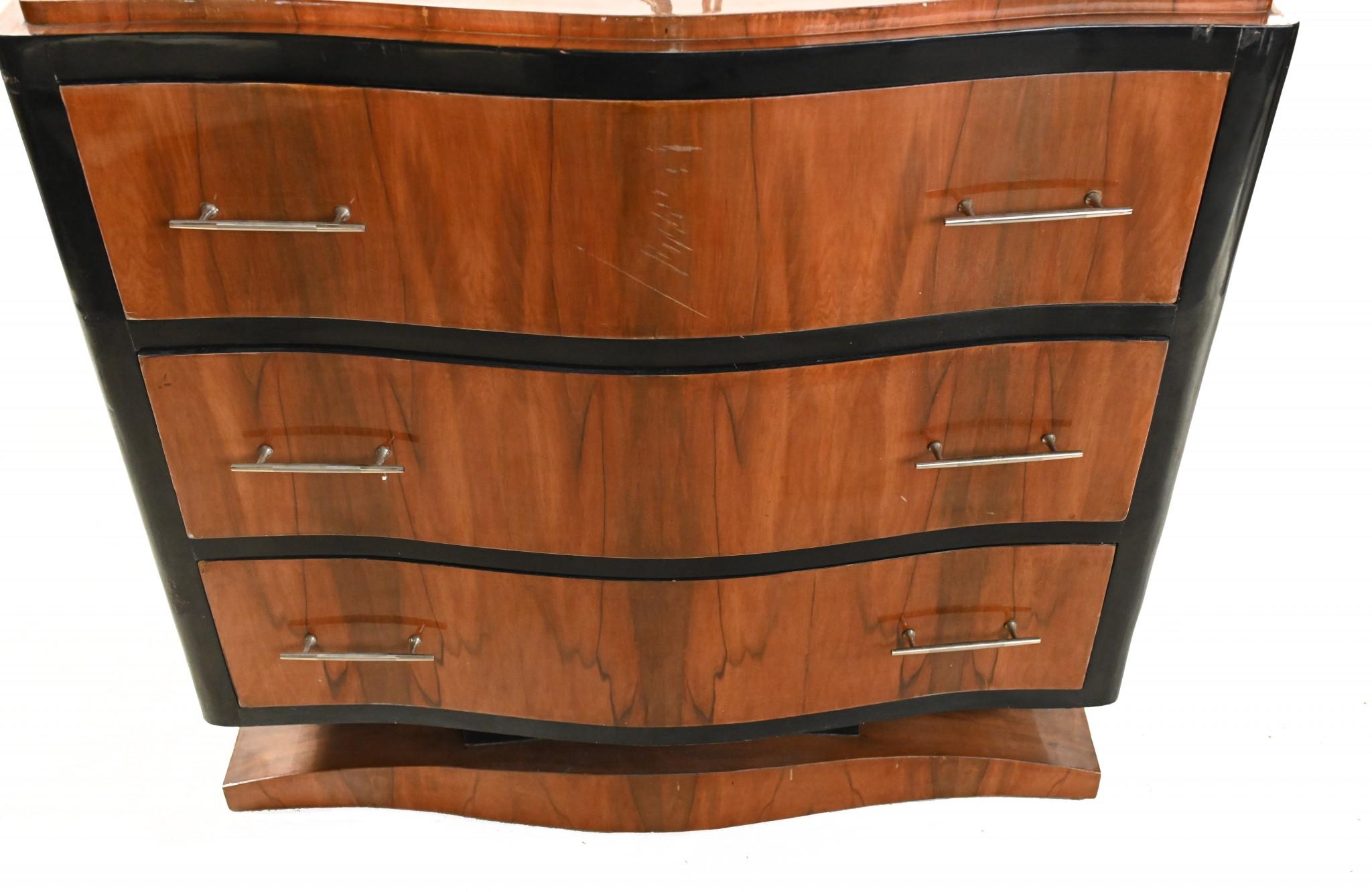 Woodwork Art Deco Chest Drawers Roaring Twenties Commode For Sale